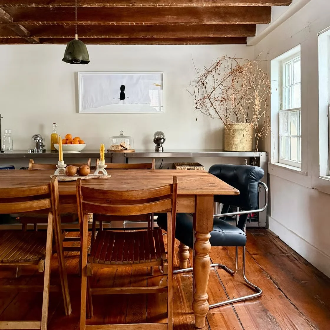 When Maegan and Nick reached out about custom lighting, I knew our Lilt Pendant, which soft launched last fall, would be the perfect timeless complement to their 1800s kitchen update. They opted for our Deep Sea Moss finish, adding a modern organic t