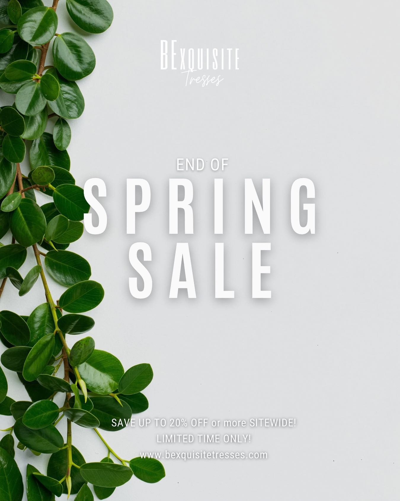 | Have you checked your email yet? 💌 Our End of SPRING SALE is in full swing! 🌱✨
&bull;
It&rsquo;s always the perfect time to enhance your natural beauty with some new/fresh/different tresses! 🥰
&bull;
Enjoy up to 20% off or MORE SITE-WIDE on our 