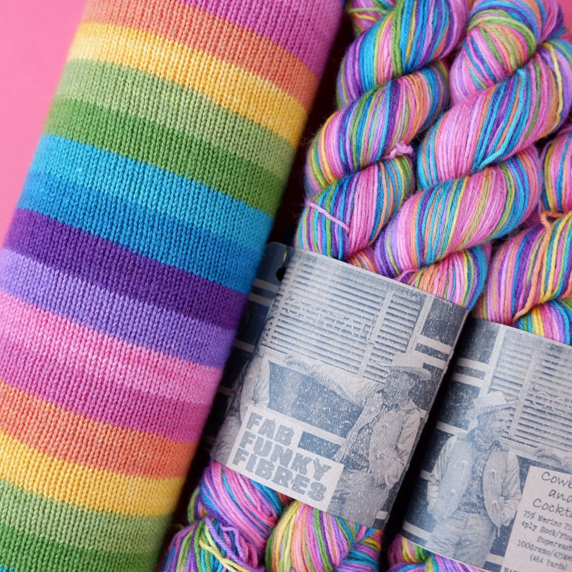 Cowboys and Cocktails - Hand-dyed self-striping sock yarn