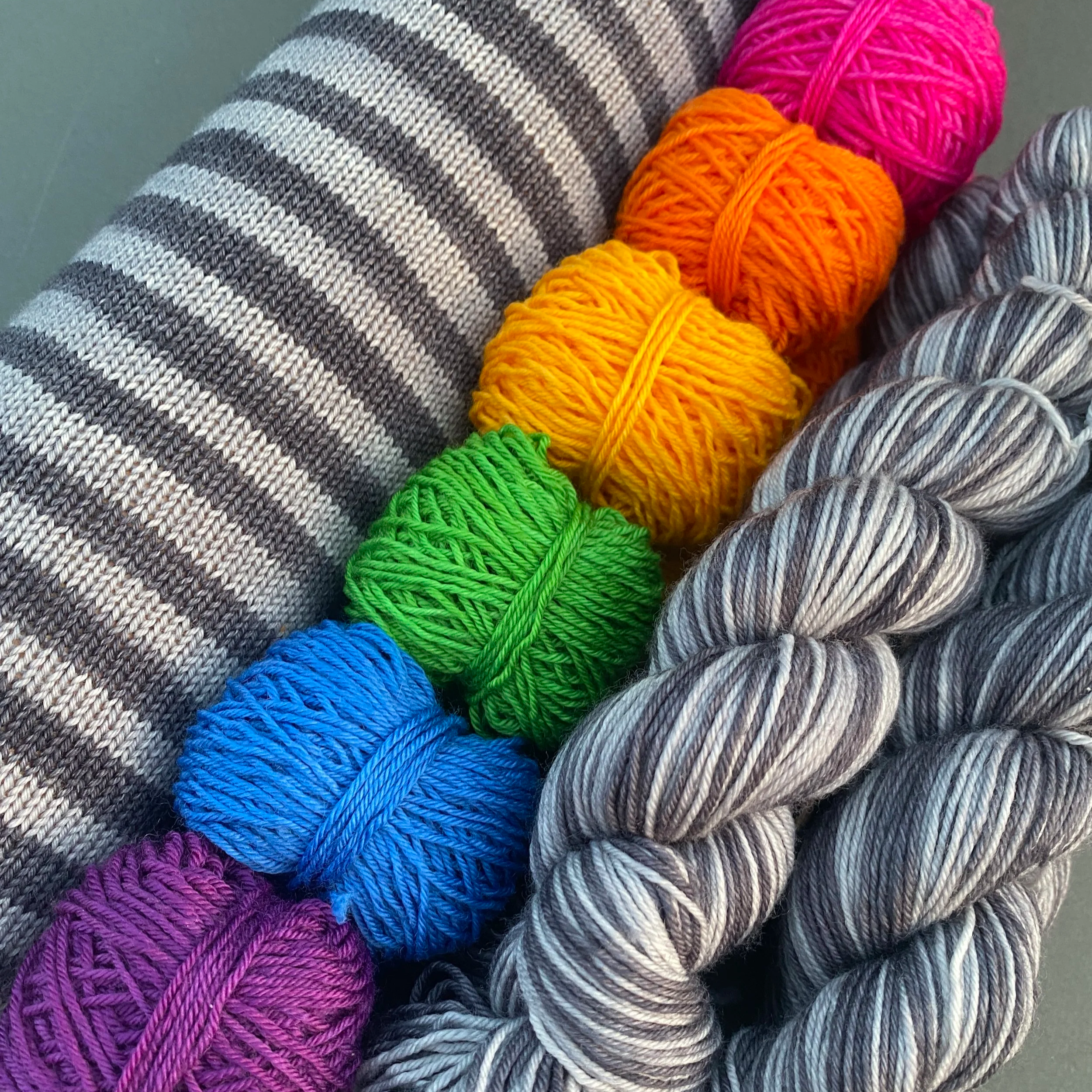 Monochrome Mischief - Hand dyed Self-striping yarn
