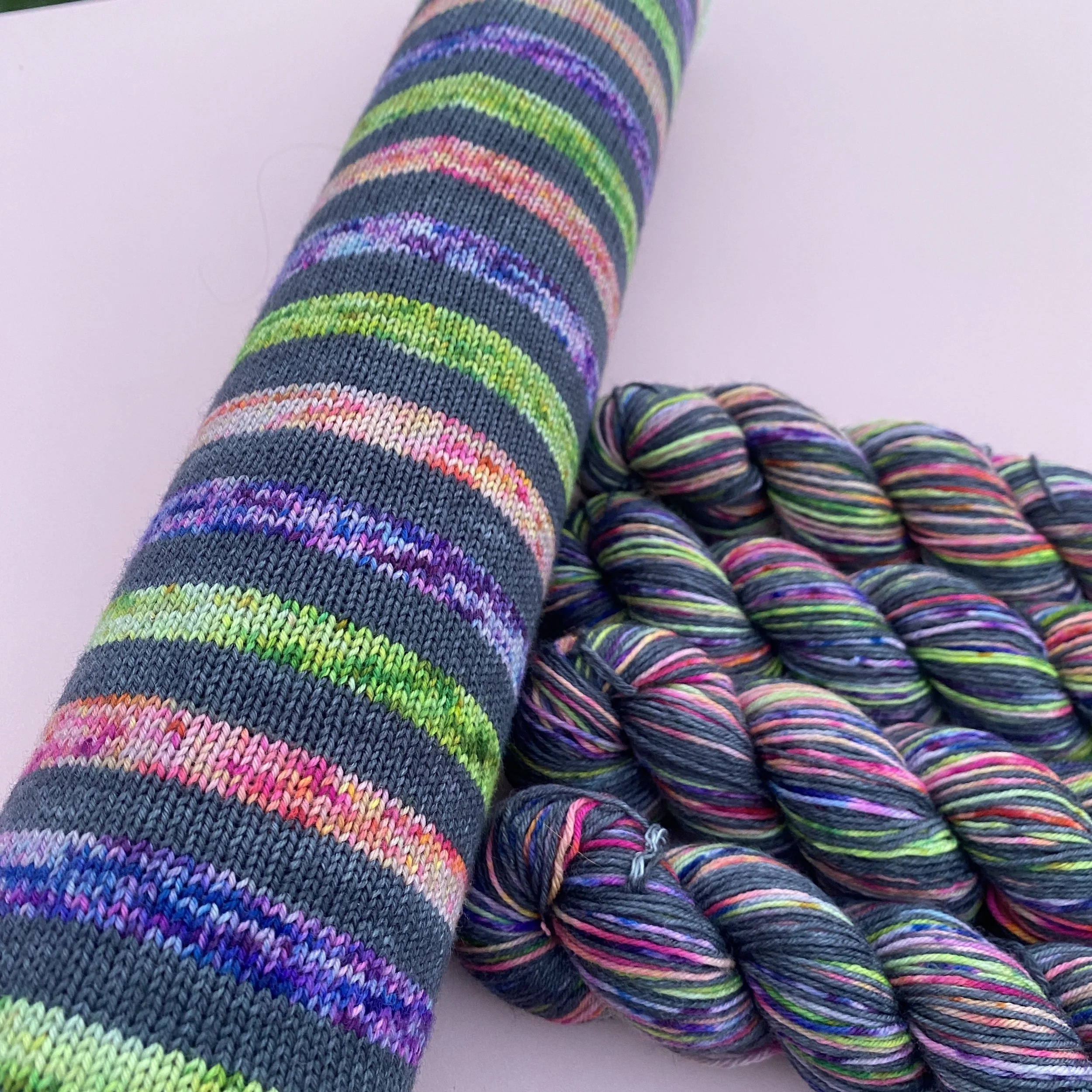 80's Grunge - Hand Dyed Self-Striping Yarn