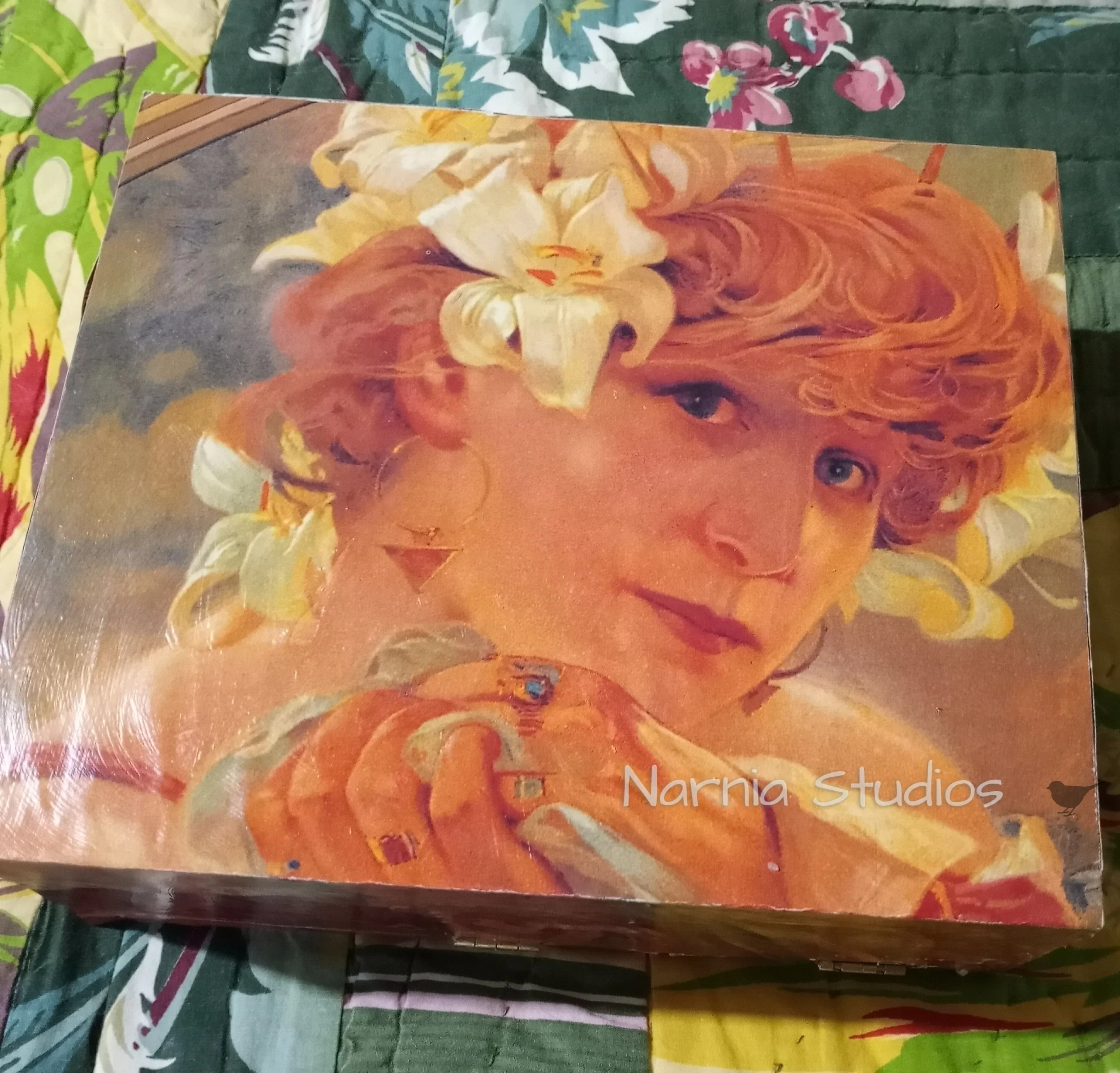 "Alphonse Mucha" Treasure Box — Narnia Studios — American Made Treasures in Hendersonville NC