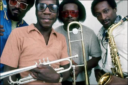  Myrick (far right) with his band Phenix Horns. 