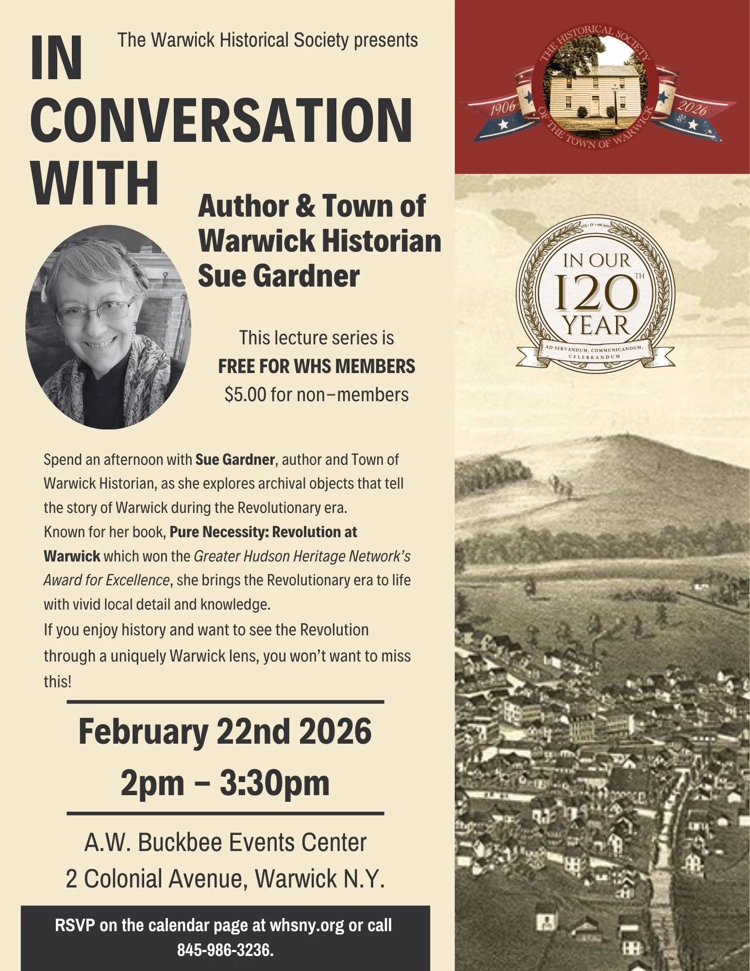 Sue Rae Warwick In Conversation With - Sue Gardner — The Historical Society of Warwick ...