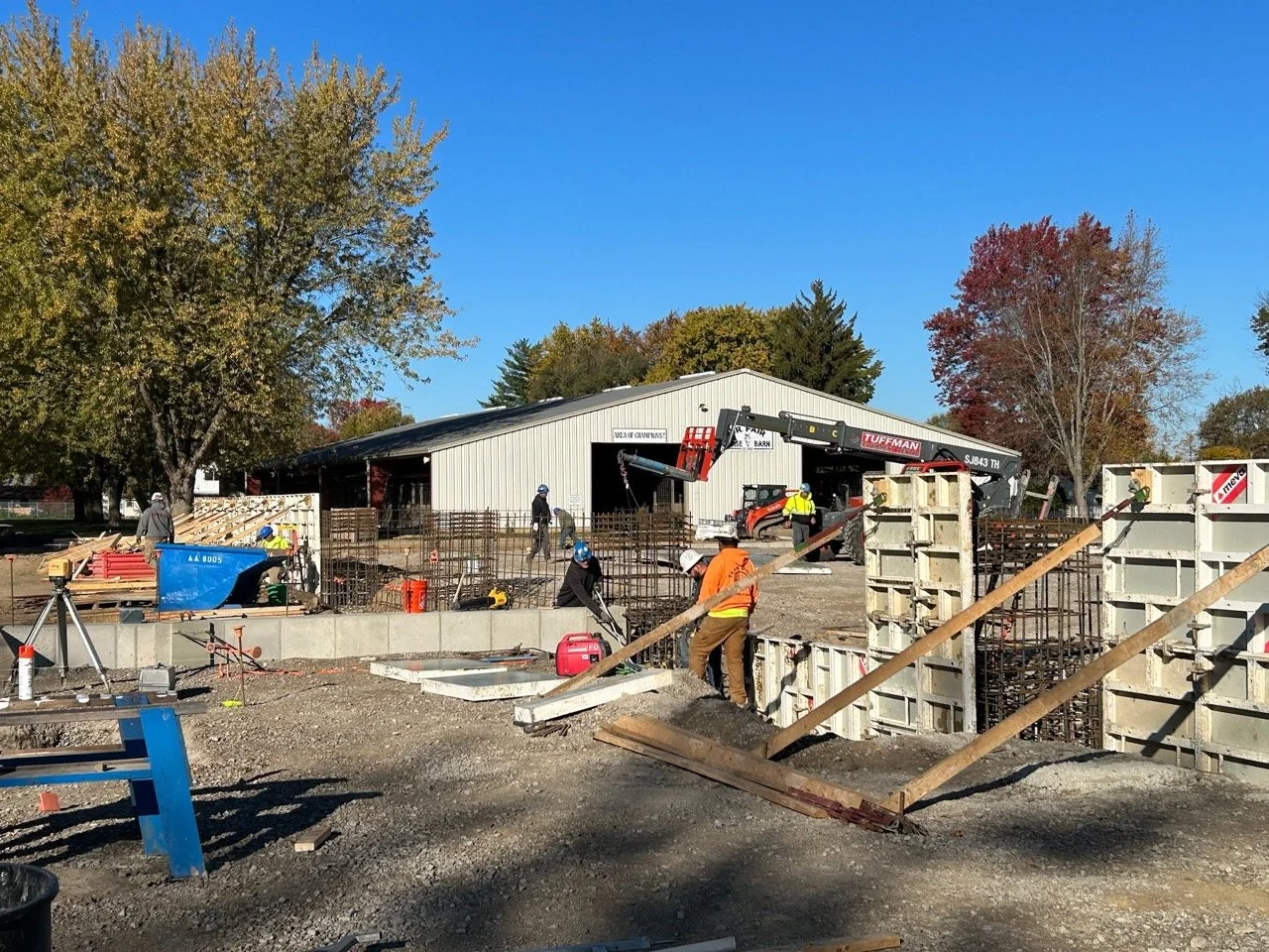 South wall of event center evolves