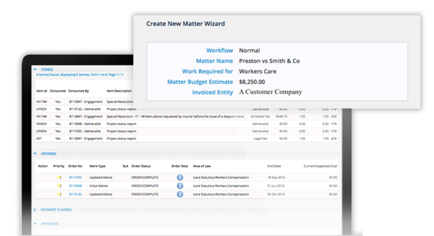 Matter management — Legal Panel Gateway