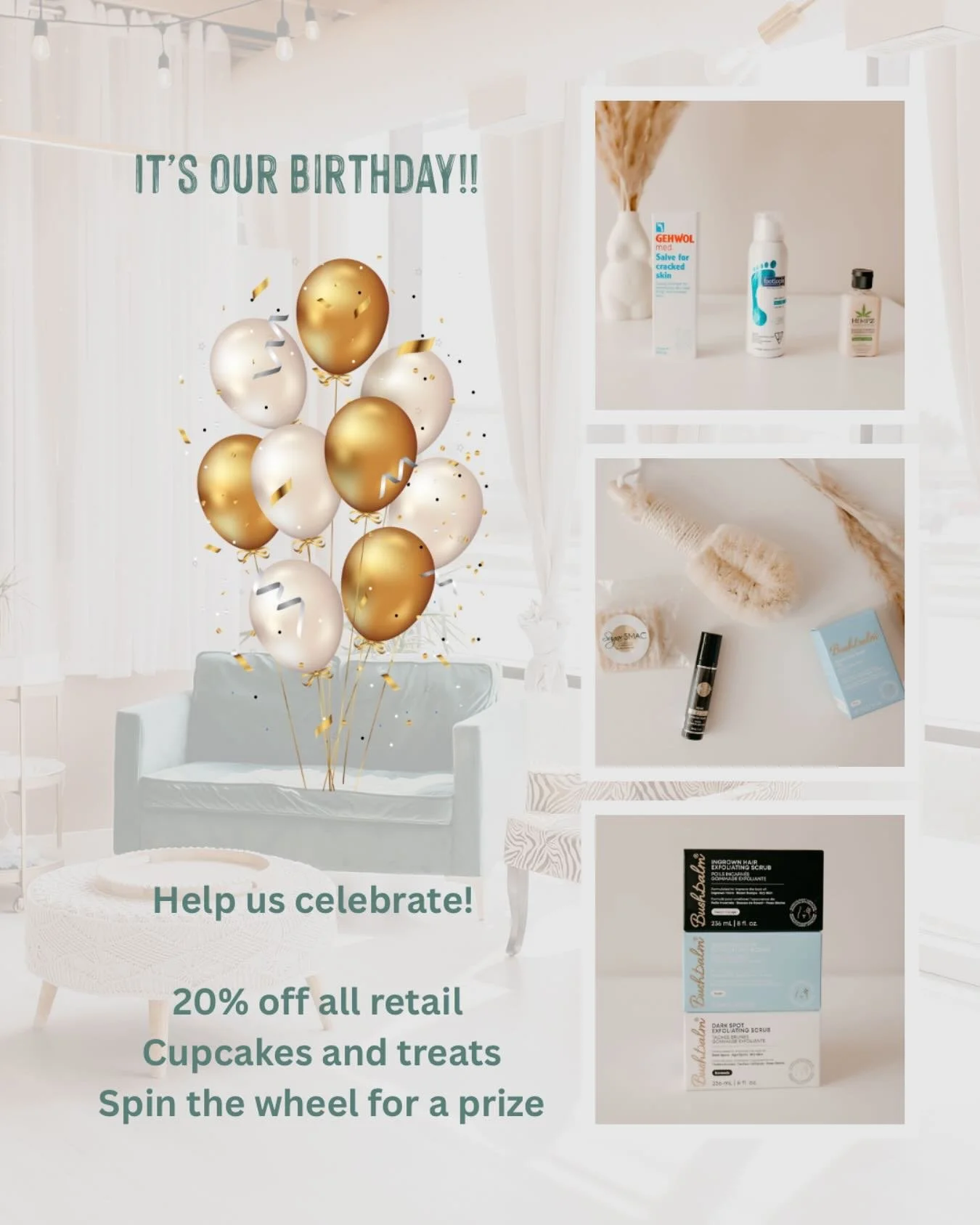 Happy Birthday Blush! 
Come help us celebrate and treat yourself! 
🎉🎊🥳