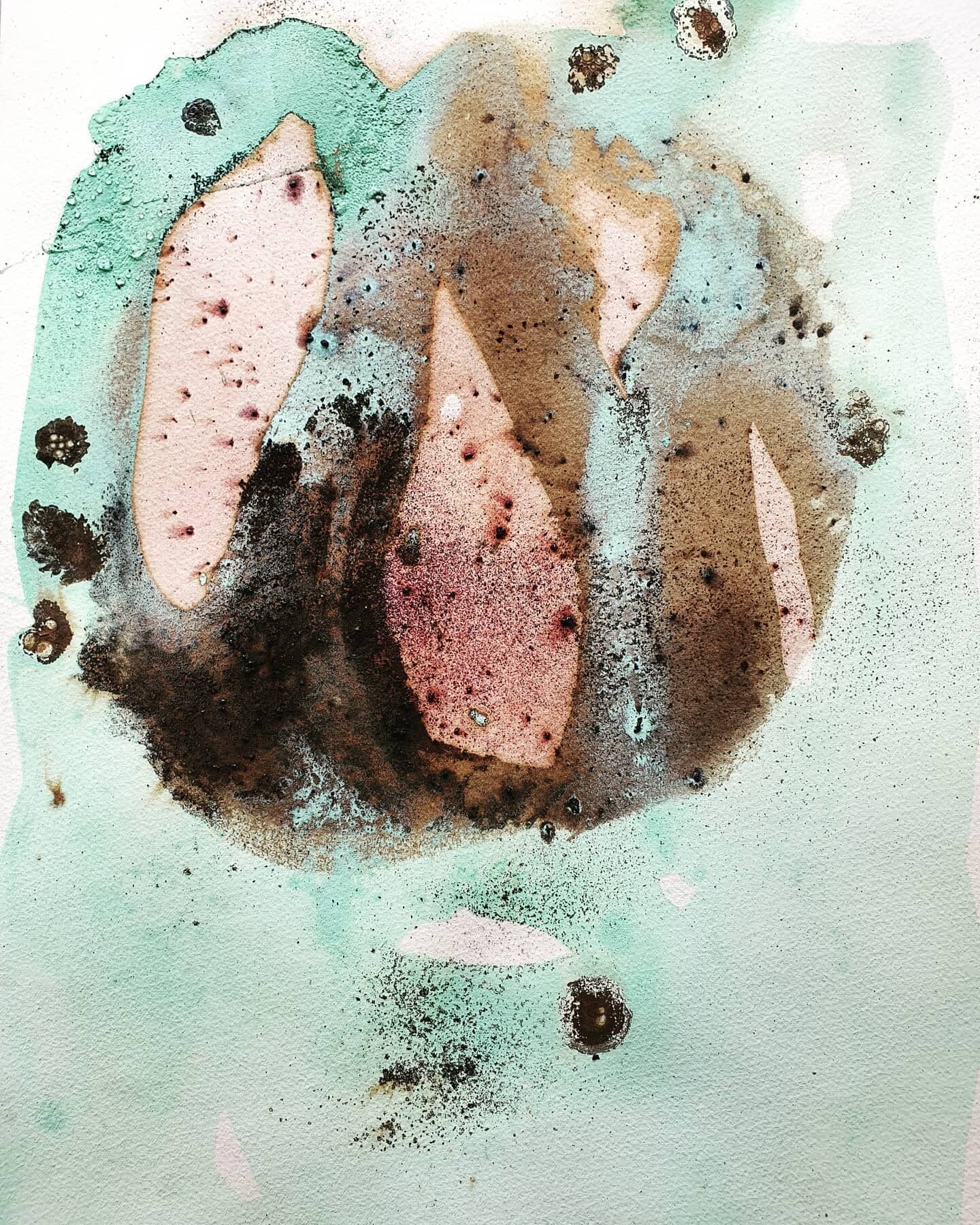 Moss Envelopment - I | Bloodwood Tree Sap & Copper Oxide Ink | 29.7 x 42cm | Gubbi Gubbi Country | 2020. (SOLD)
