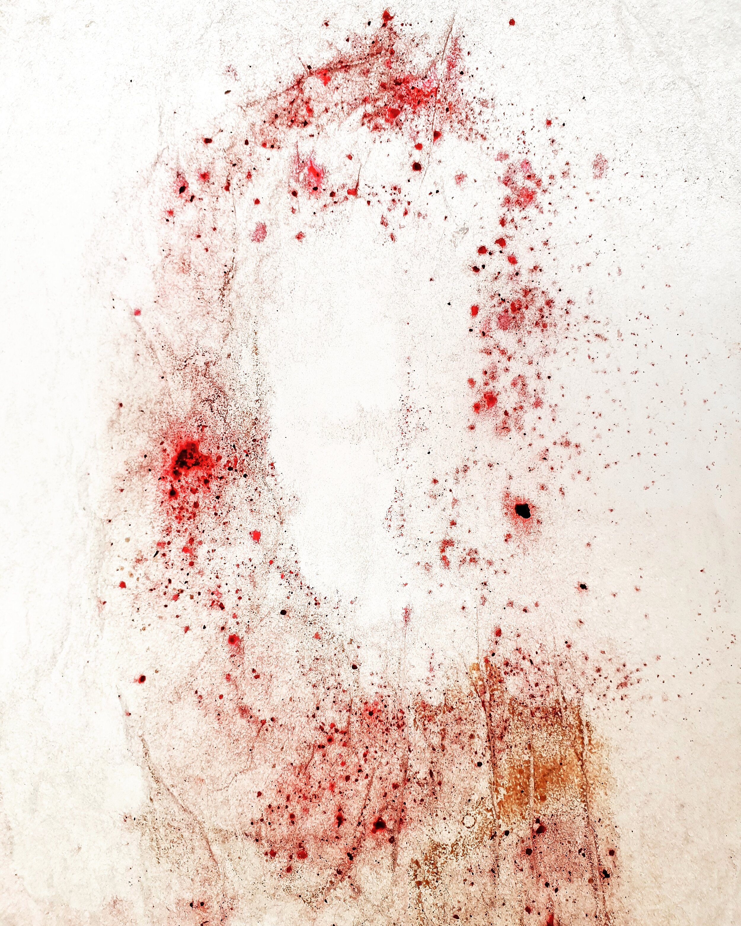 Tree Poem, Bloodwood Sap Pigment on Tissue Paper, 14.81 x 21.01 cm, 2020.