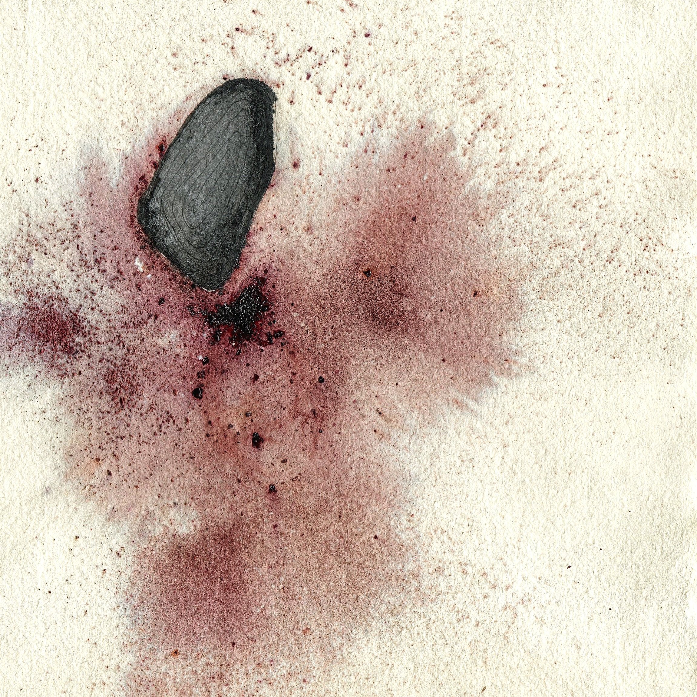 Wellspring drawing - iii | Watercolour, Graphite, and Bloodwood Tree sap on Cotton Rag Paper | 20 x 20 cm | 2024