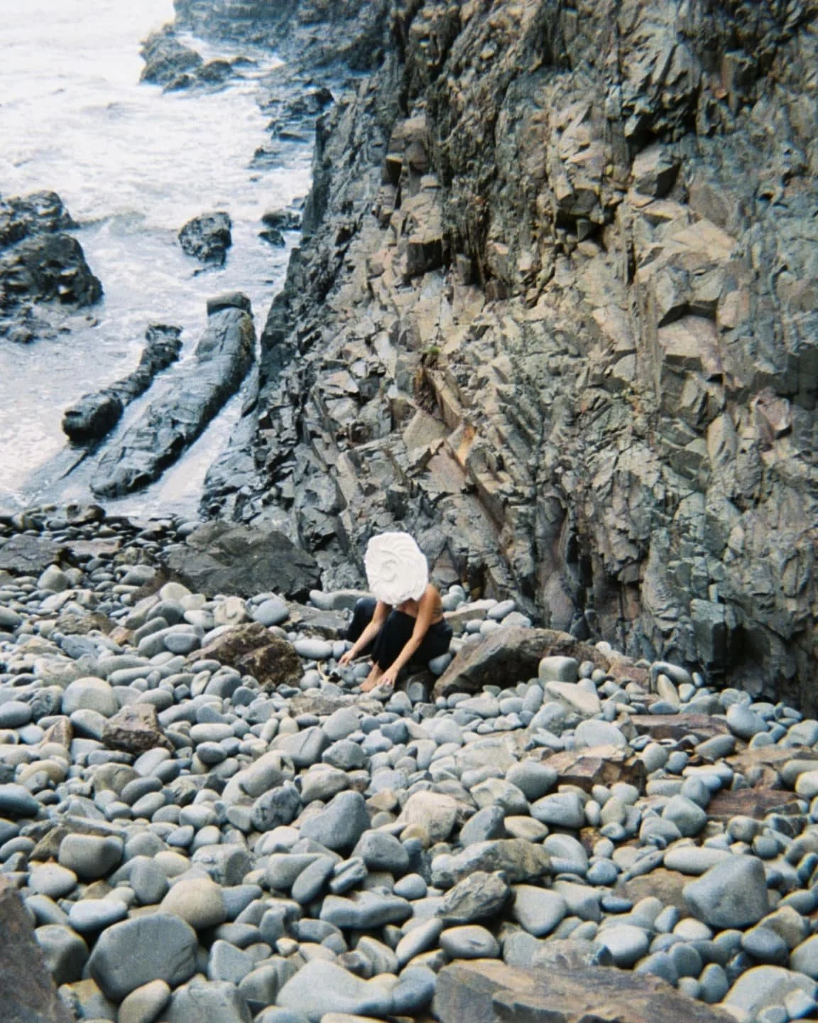 Forgotten Shell Head photos taken in December 2022 just before we left for Scotland. Photos taken by myself and Ben. 

Shell Head was born from a wee studio on the shores of Lake Weyba, Kabi Kabi Country. She was part of a series of performance works