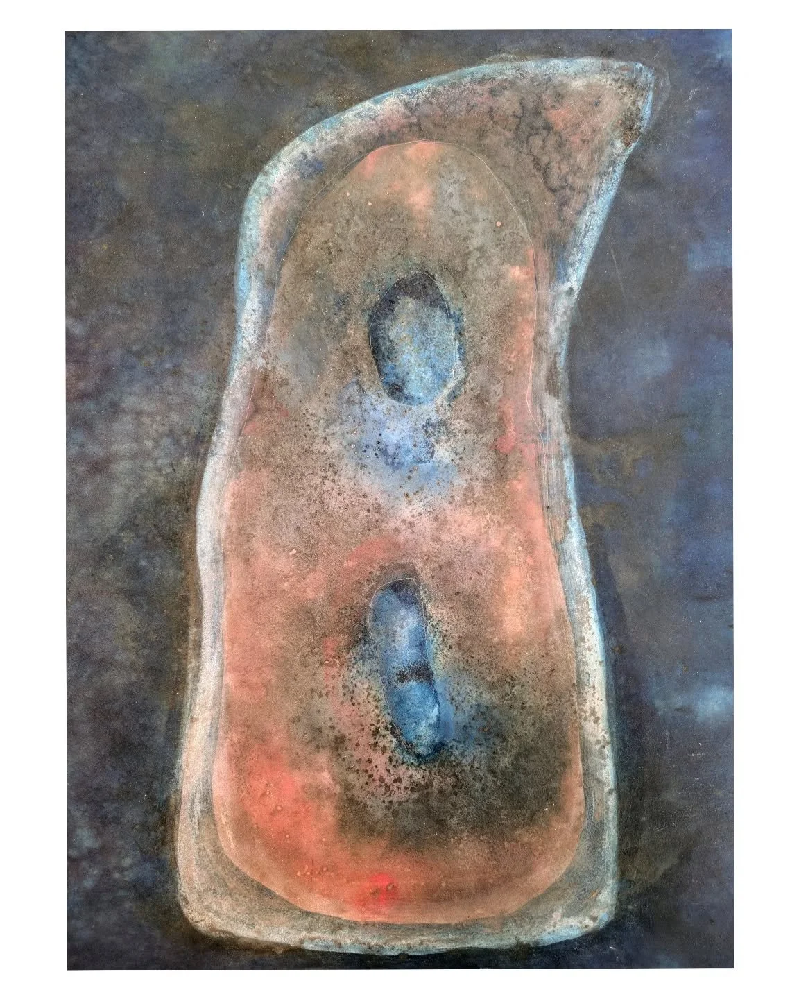 Light Being Drawing | Cyanotype, Salt, Watercolour, Copper Oxide Ink and Bloodwood Tree Sap on Kozo Paper | 52 x 43 cm | 2025.