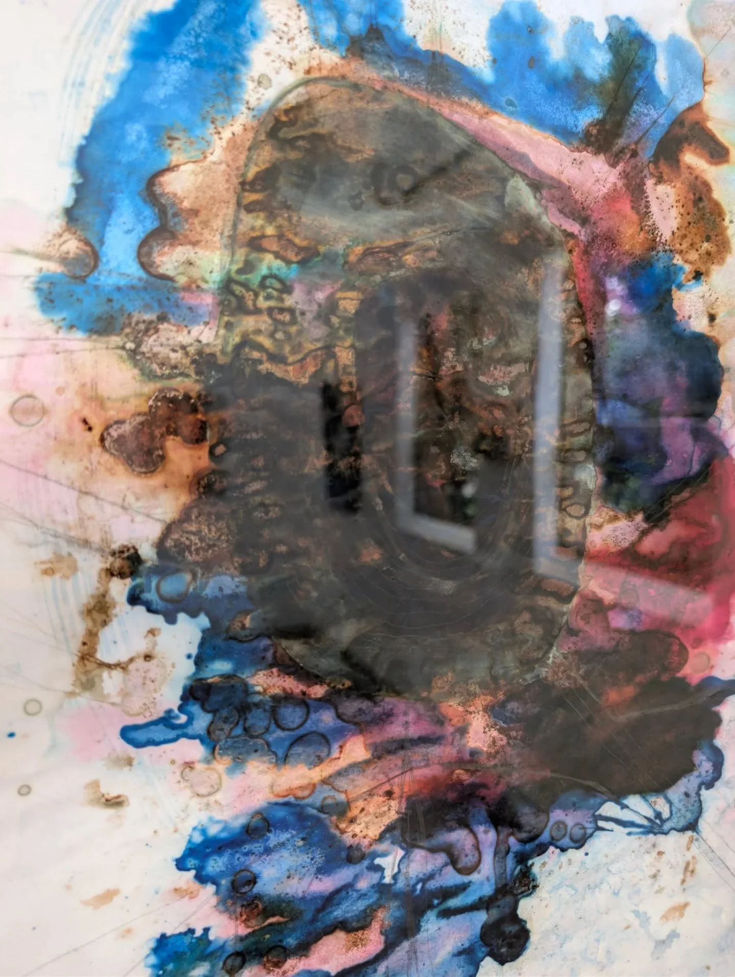 Only a few days left to go and see this year's @40under40exhibition show if ye can folks... 

Artwork info: Falling through space (holding on) | Cyanotype, Bloodwood Tree Sap, Copper Oxide Ink, Salt, Watercolour and Graphite on Tracing Paper | 42 cm 