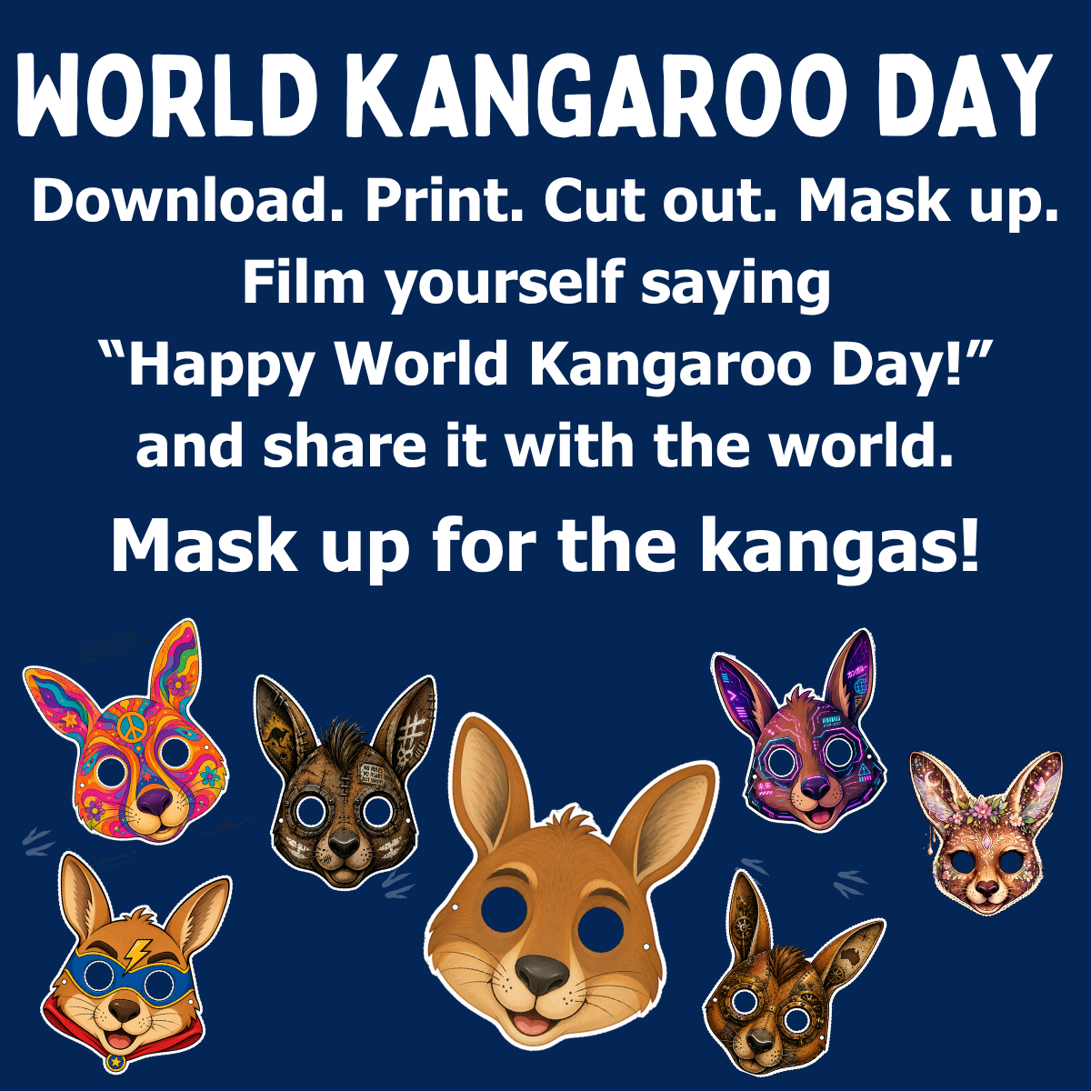 mask up for world kangaroo day