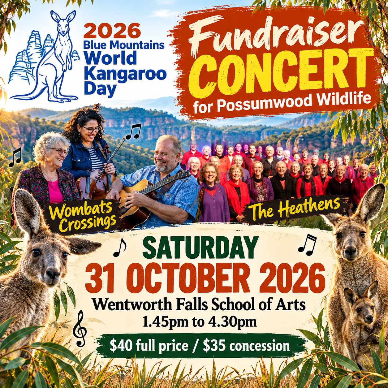 Fundraiser concert for Possumwood Wildlife