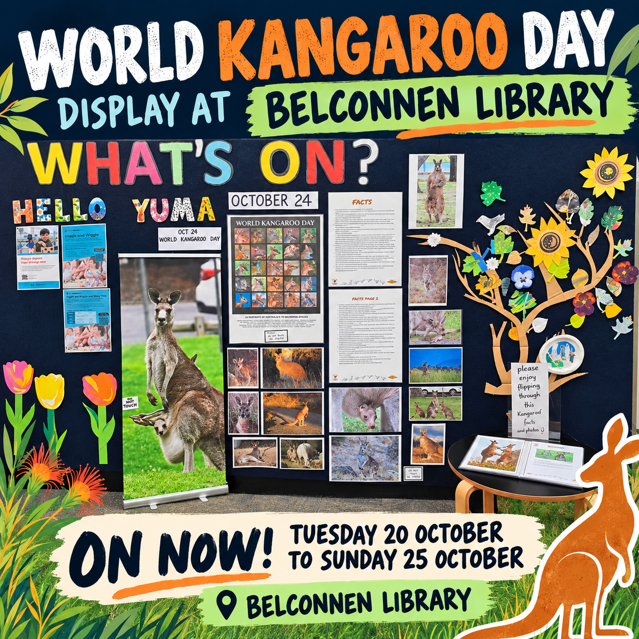 erindale library World kangaroo day display
