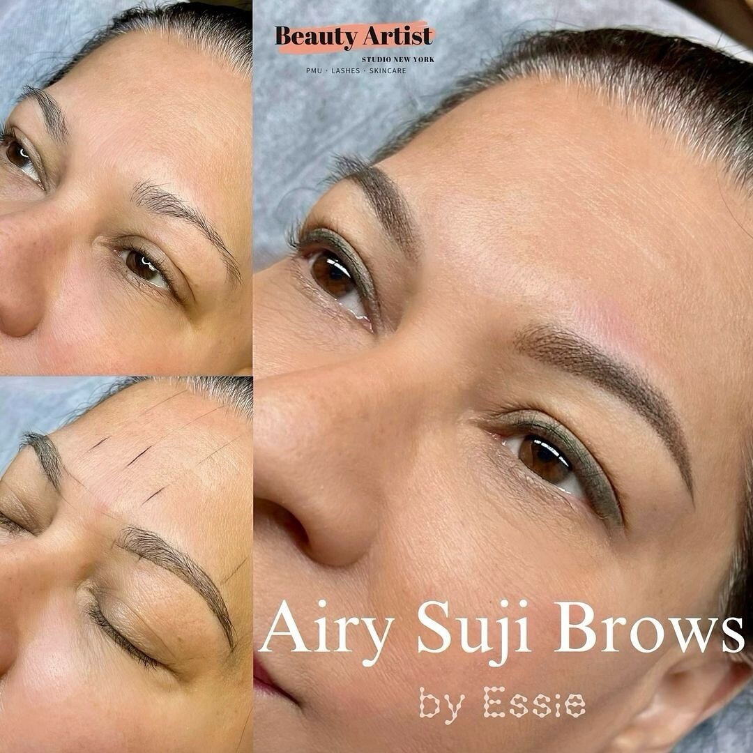 Discover the magic of ☁️ 𝑨𝒊𝒓𝒚 𝑺𝒖𝒋𝒊 𝑩𝒓𝒐𝒘𝒔 ☁️ - the ultimate solution for your brows that cater to 𝒶𝓁𝓁 𝓈𝓀𝒾𝓃 𝓉𝓎𝓅𝑒𝓈, including those with mature, troubled, or bumpy skin. This traditional South Korean technique, &lsquo;Suji,&rsqu