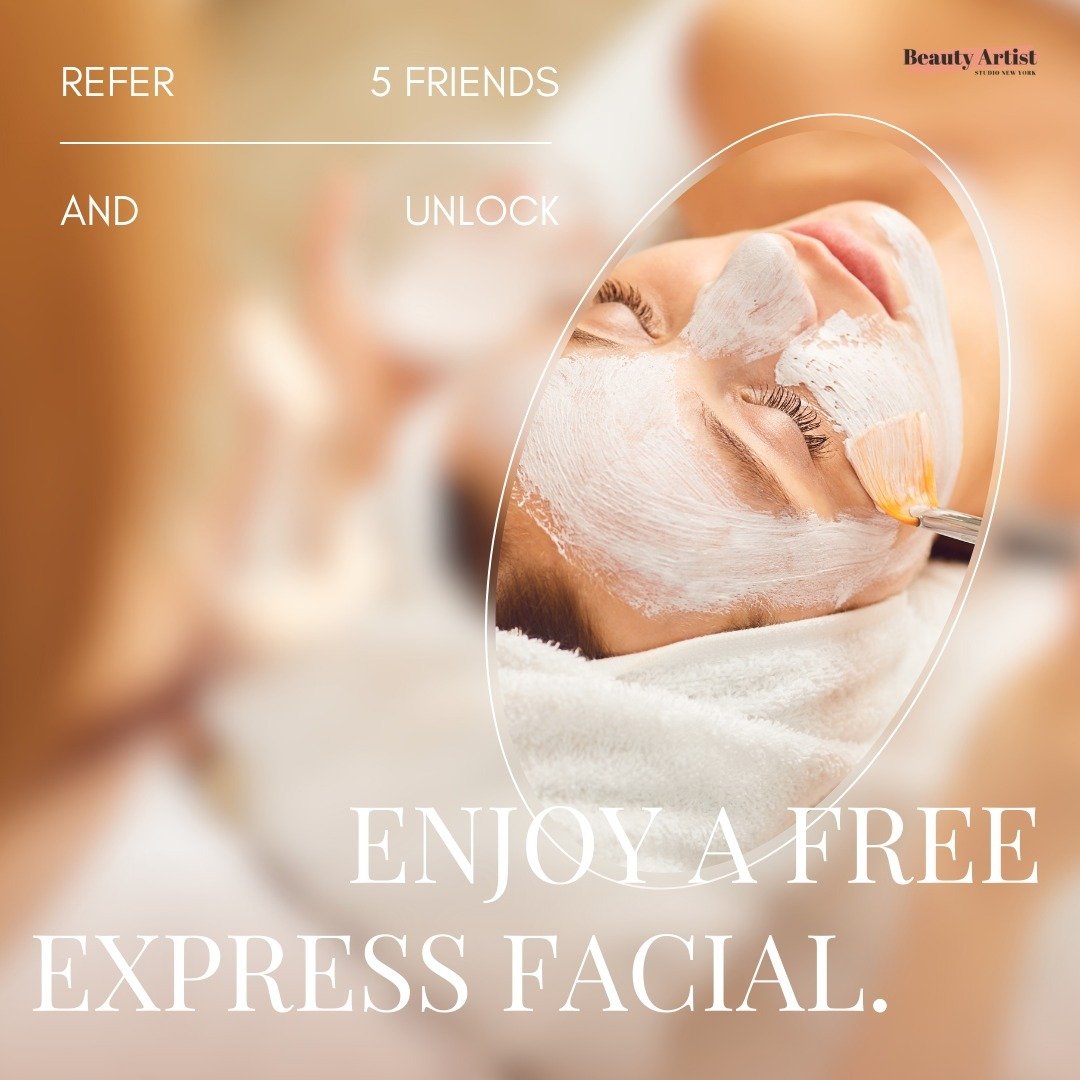 🌟💐 Spread the Love with Our New Referral Program! 💐🌟⁠
⁠
We're introducing a fabulous way to share the beauty love! Refer 5 friends to us, and after their first paying appointment, an Express Facial is on us - a token of our immense gratitude. 🌼✨