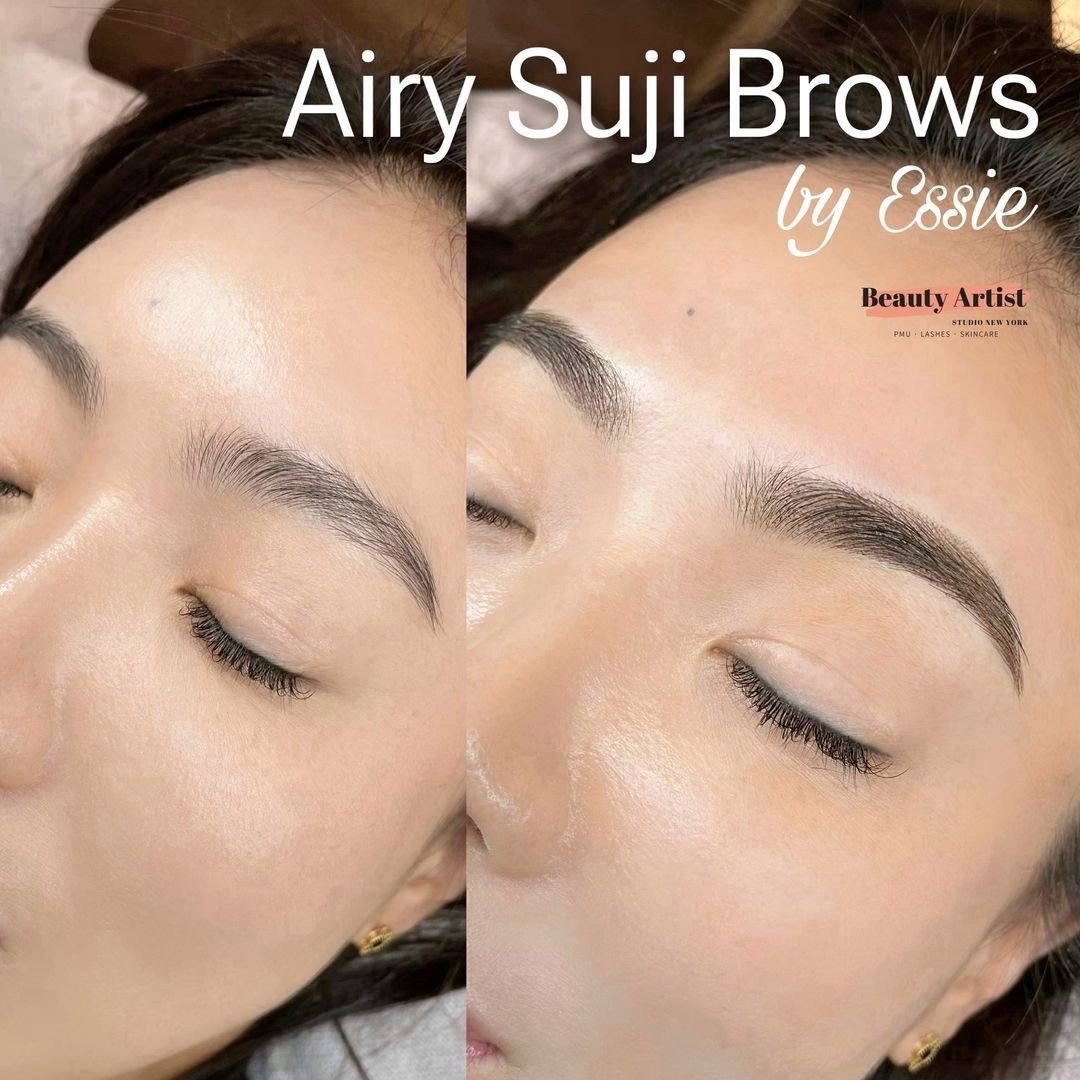 Transform your mornings with the elegance of 𝓐𝓲𝓻𝔂 𝓢𝓾𝓳𝓲 𝓑𝓻𝓸𝔀𝓼. ✨ This gentle manual PMU technique [Suji meaning by hand in Korean] softly defines and shapes your brows, offering a beautifully polished look with just the right touch of sub
