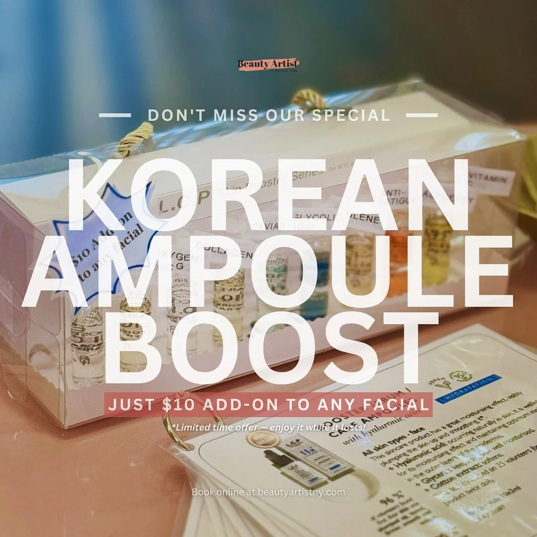 ✨ Take your facial to the next level ✨ Add our Korean Ampoule Boost for just $10 &mdash; customized to your skin&rsquo;s unique needs! 💖⁠
⁠
🌿 Choose your boost:⁠
&bull; Collagen &rarr; Firming &amp; anti-aging⁠
&bull; Oxygen &rarr; Revitalizing &am