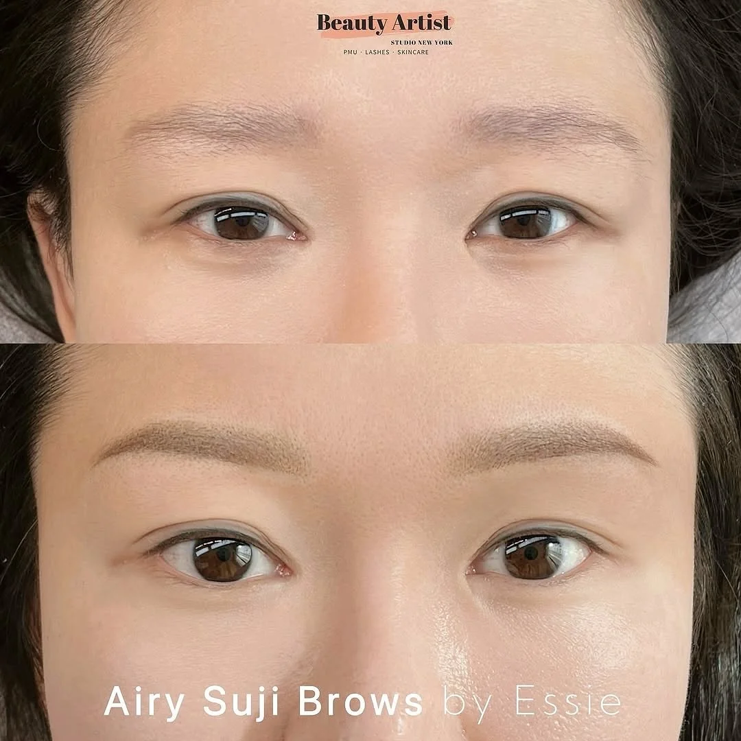 ✨ 𝓐𝓲𝓻𝔂 𝓢𝓾𝓳𝓲 𝓑𝓻𝓸𝔀𝓼 by Essie (@essie.beautyartistny) 
📍 Performed at Beauty Artist Studio

This client came in with old microblading that left faint gray traces and uneven shaping. With our 𝗔𝗶𝗿𝘆 𝗦𝘂𝗷𝗶 𝗕𝗿𝗼𝘄𝘀 technique, Essie re