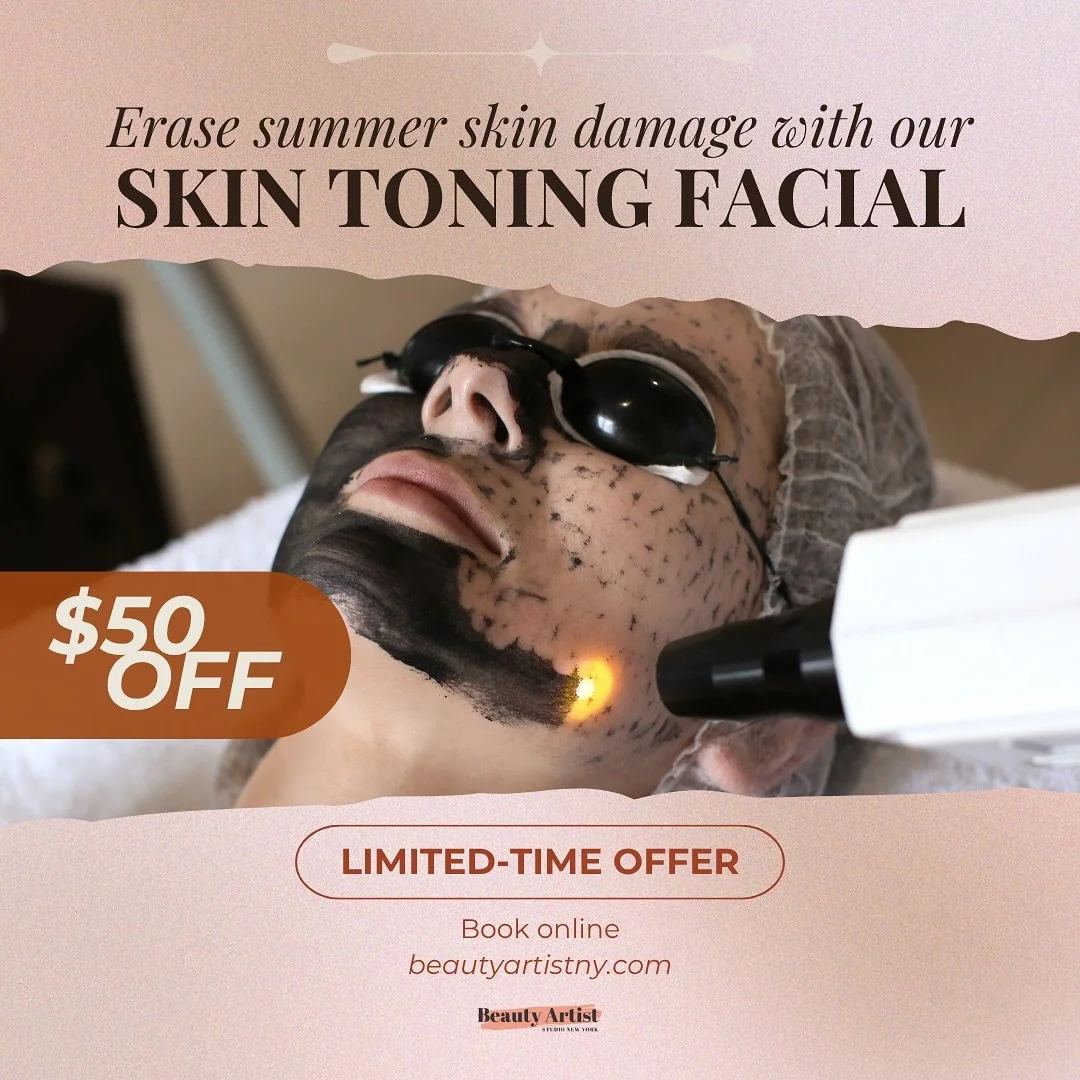 ✨ Say goodbye to summer skin damage ✨⁠
Our Skin Toning Facial treatment helps to:⁠
✔ Smooth fine lines &amp; wrinkles⁠
✔ Fade dark spots &amp; redness⁠
✔ Even out discoloration⁠
✔ Firm skin &amp; minimize enlarged pores⁠
⁠
💲 Originally $250 &rarr; N