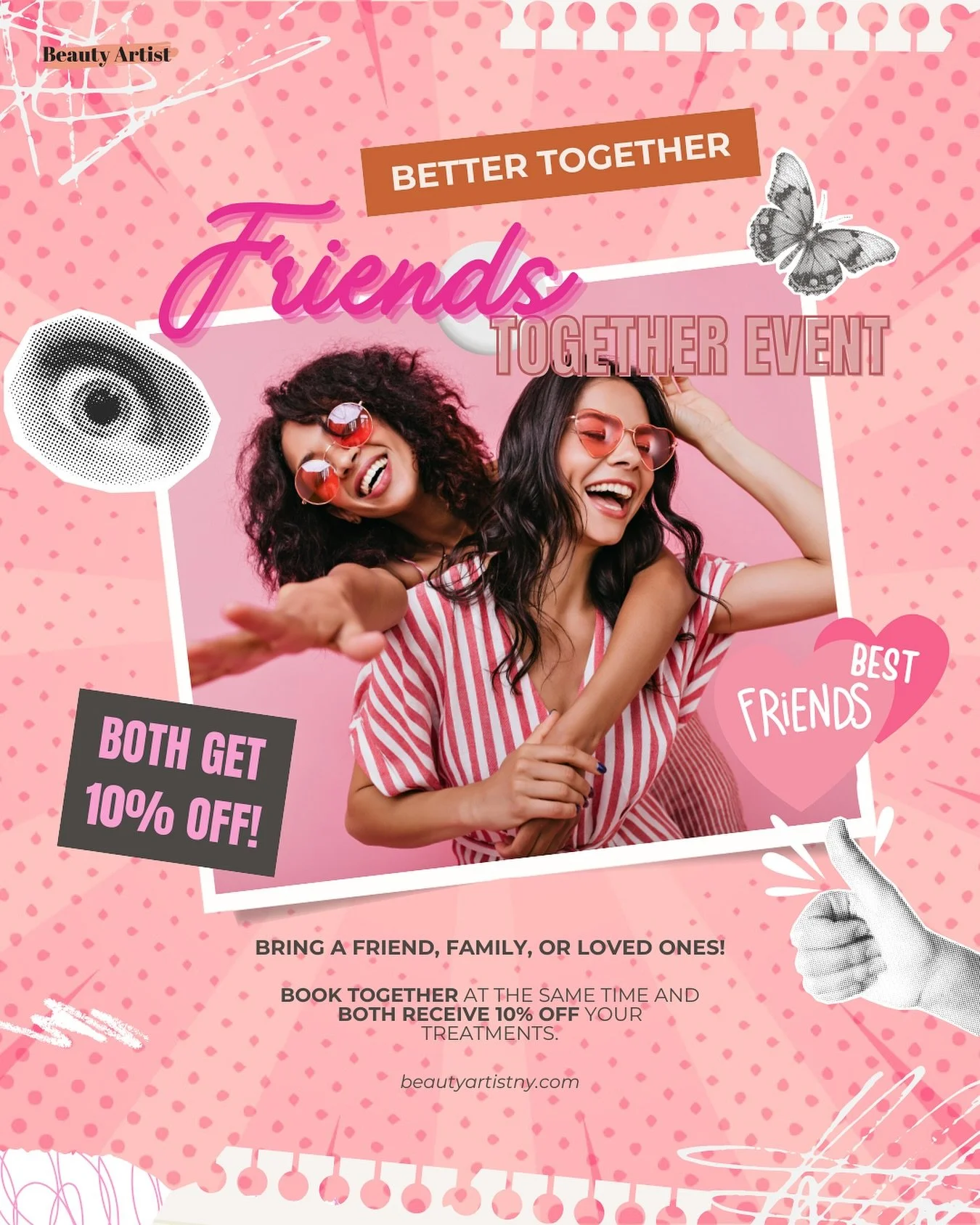 ✨ 𝑭𝑹𝑰𝑬𝑵𝑫𝑺 𝑻𝑶𝑮𝑬𝑻𝑯𝑬𝑹 𝑬𝑽𝑬𝑵𝑻 ✨ Because everything&rsquo;s better together 💕⁠
⁠
👯&zwj;♀️ Bring your friend, family, or loved one and enjoy this holiday season together at Beauty Artist Studio!⁠
Book your appointments at the same time