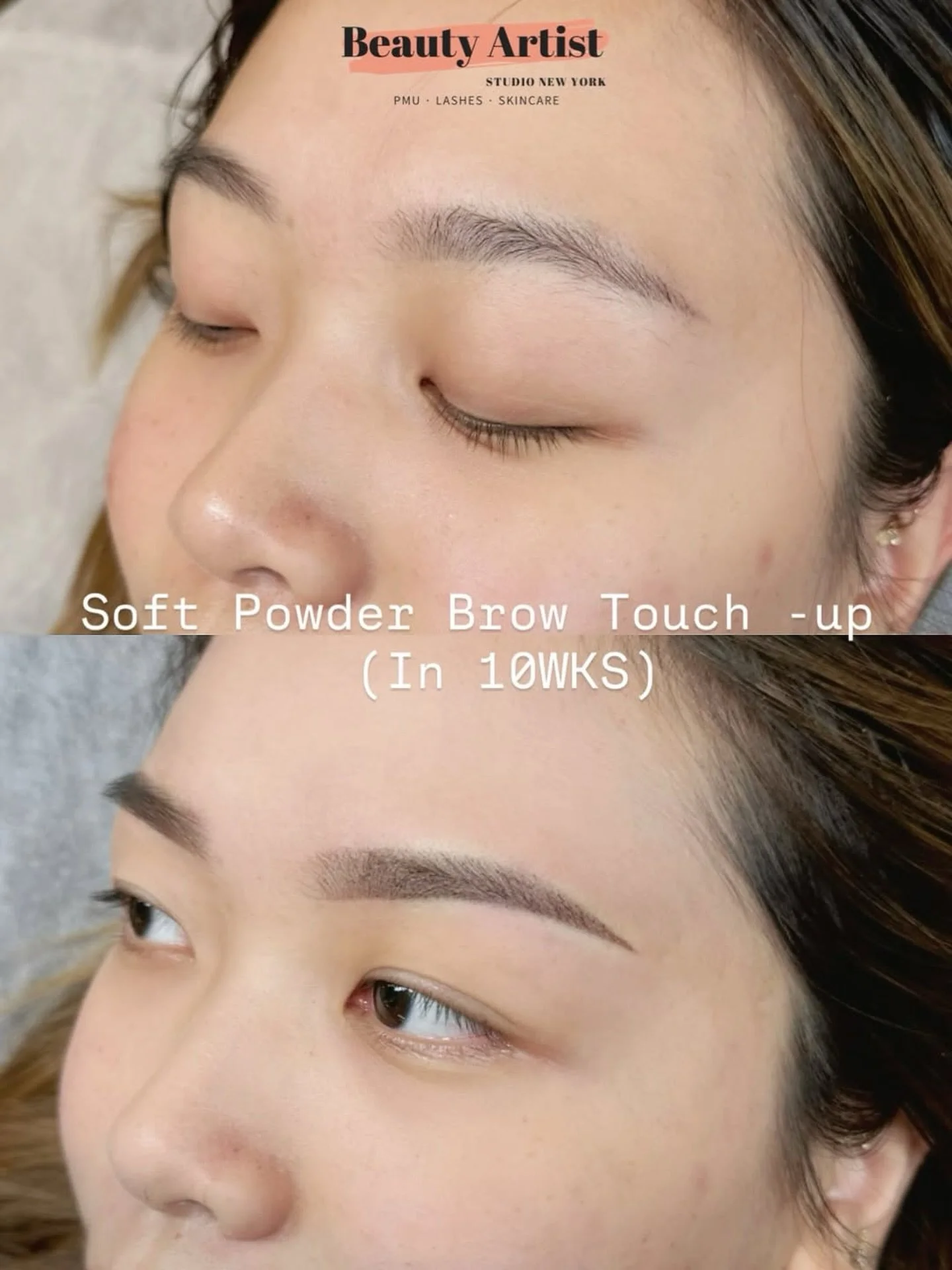 Soft Powder Brows create a diffused, makeup-like shadow &mdash; never harsh, never heavy.
Light, gradient fronts with smooth, defined tails for a naturally polished look ✨

This is the final Soft Powder Brow result after the 10-week touch-up, refinin