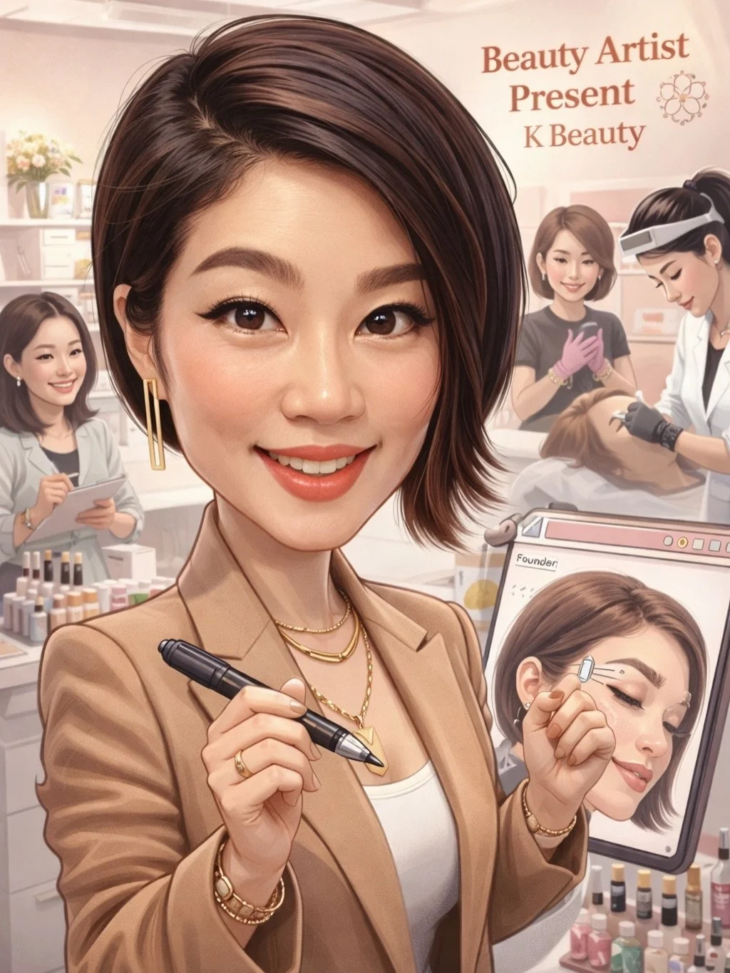 POV: The Beauty Artist Studio team turned into caricatures 😌✨

The artists behind your brows, lashes, glowing skin &mdash;
bringing K-Beauty precision to NYC &mdash;
and the strategy behind it all.

Same energy. Same precision. Just cuter. 🤭

Can y