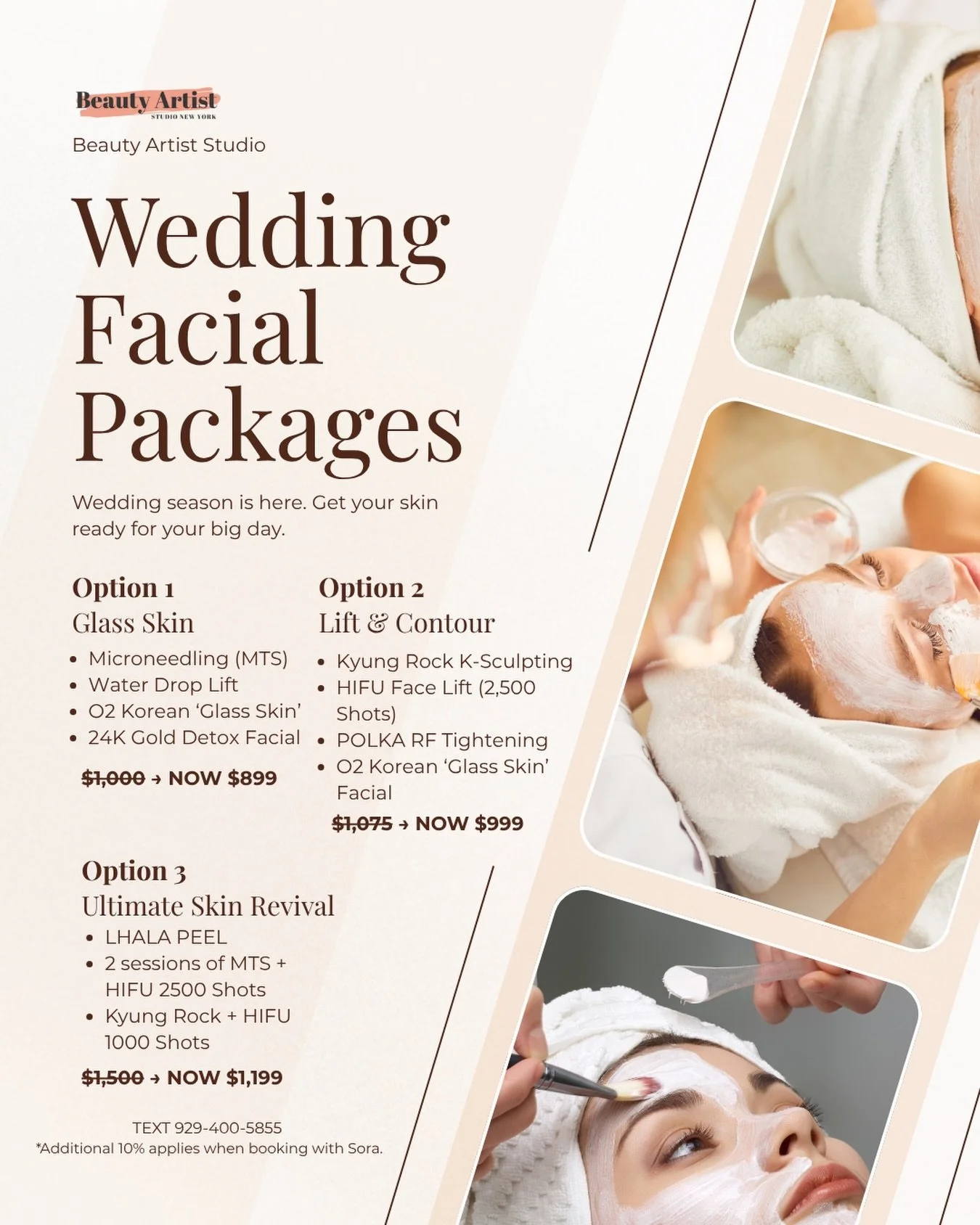 Your wedding glow starts before the big day ✨⁠
⁠
Beautiful makeup starts with the right skin prep.⁠
If your skin is smooth, lifted, and hydrated &mdash; everything just sits better.⁠
⁠
At Beauty Artist, we designed these wedding facial packages to he