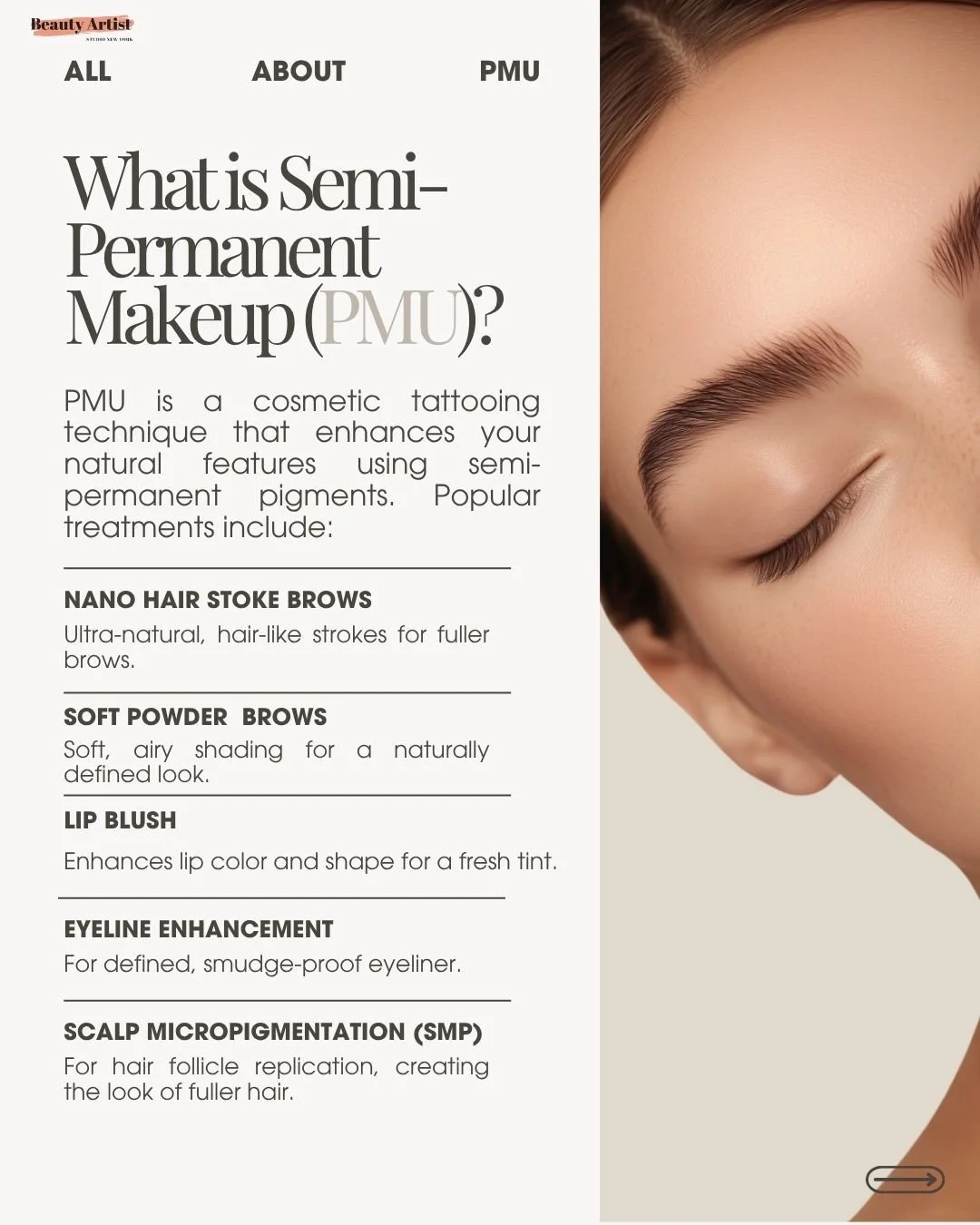 Considering PMU? Here&rsquo;s what you need to know. ✨⁠
⁠
Semi-permanent makeup is meant to enhance&mdash;not change&mdash;your natural features.⁠
At Beauty Artist, we focus on results that are soft, balanced, and fully customized.⁠
⁠
From brows to l
