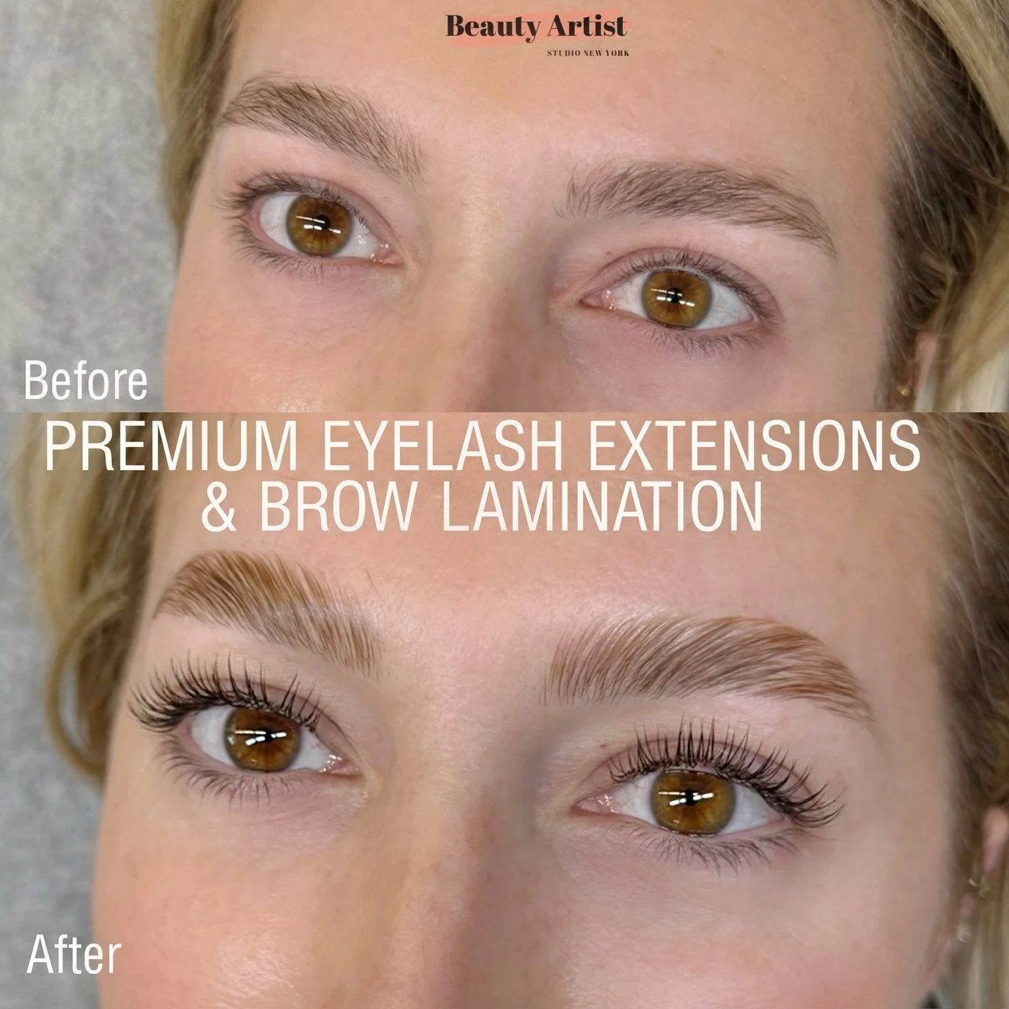 From natural to effortlessly defined 😍⁠
⁠
Premium eyelash extensions + brow lamination to enhance what you already have &mdash; no heavy makeup needed.⁠
⁠
Soft, lifted lashes paired with fuller, brushed-up brows create that clean, polished look that