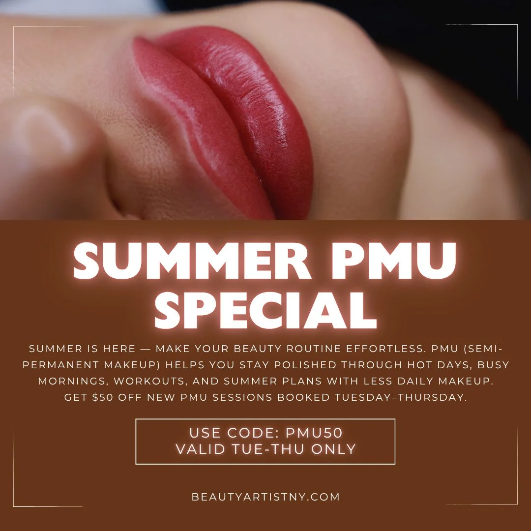 Summer is here &mdash; make your beauty routine effortless and sweat-proof! 💦
⁠
Semi-permanent makeup (PMU) helps you stay polished through hot days, busy mornings, workouts, and summer plans with less daily makeup.⁠
⁠
Get $50 OFF new PMU sessions b