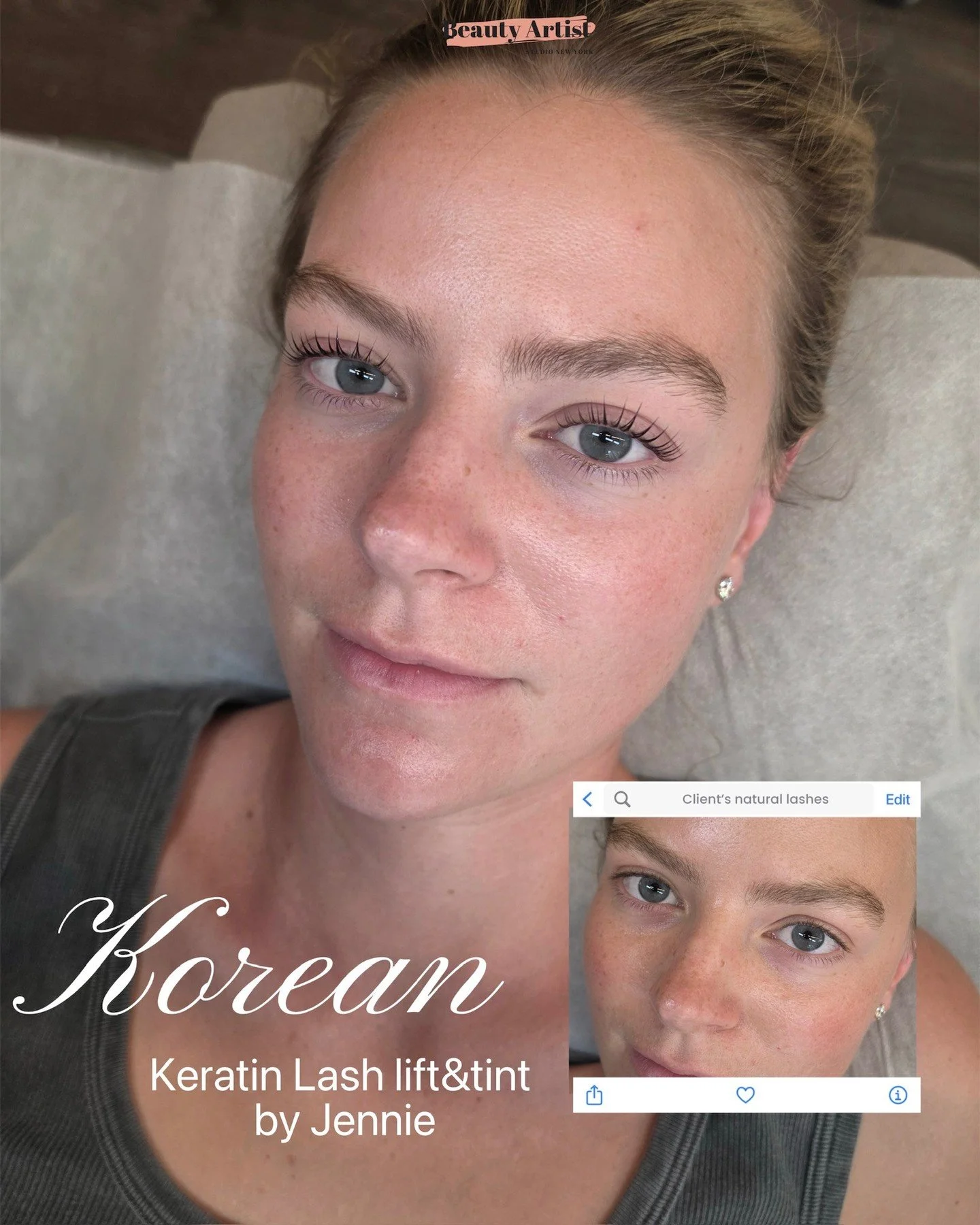 Her natural lashes were already beautiful &mdash; they just needed a little lift to really show them off. 👀⁠
⁠
Jennie (@jennie.beautyartistny) created this Korean Keratin Lash Lift + Tint to bring the lashes up from the root, open up the eyes, and a