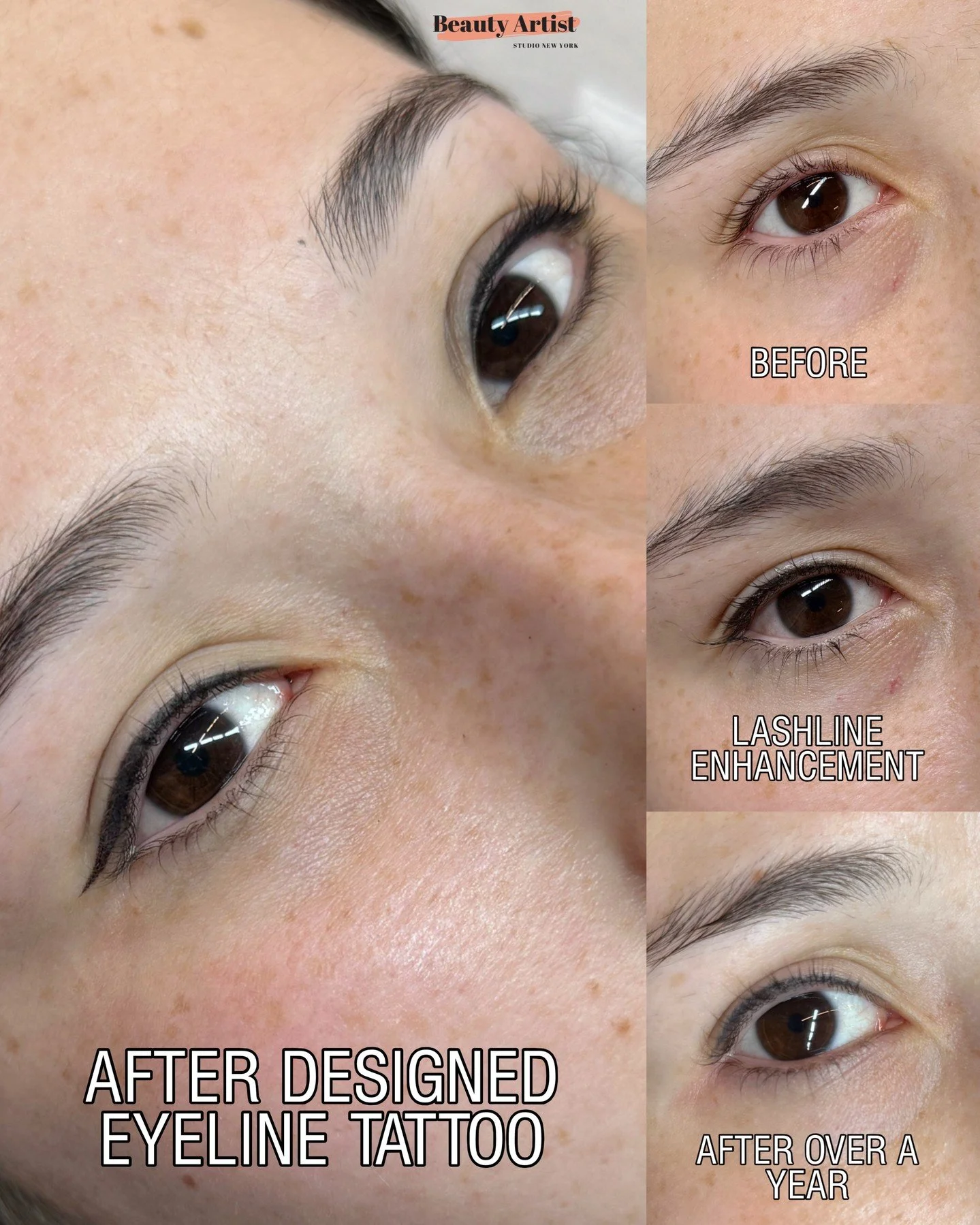 From subtle lash line enhancement to designed eyeliner ✨⁠
⁠
Over a year ago, our client started with a lash line enhancement &mdash; a soft, natural technique that adds definition right along the lash line without looking like obvious eyeliner.⁠
⁠
Af