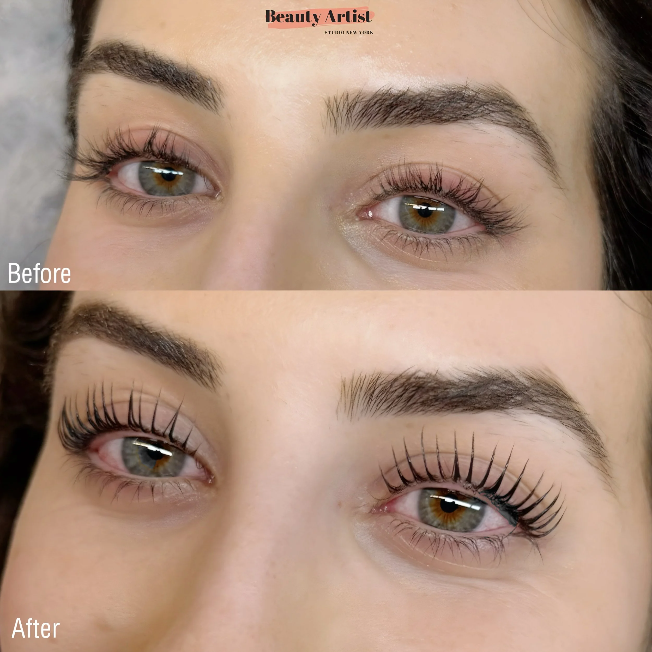 Korean glueless keratin lash lift at Beauty Artist NYC, creating naturally lifted, healthy lashes with a soft, effortless finish.