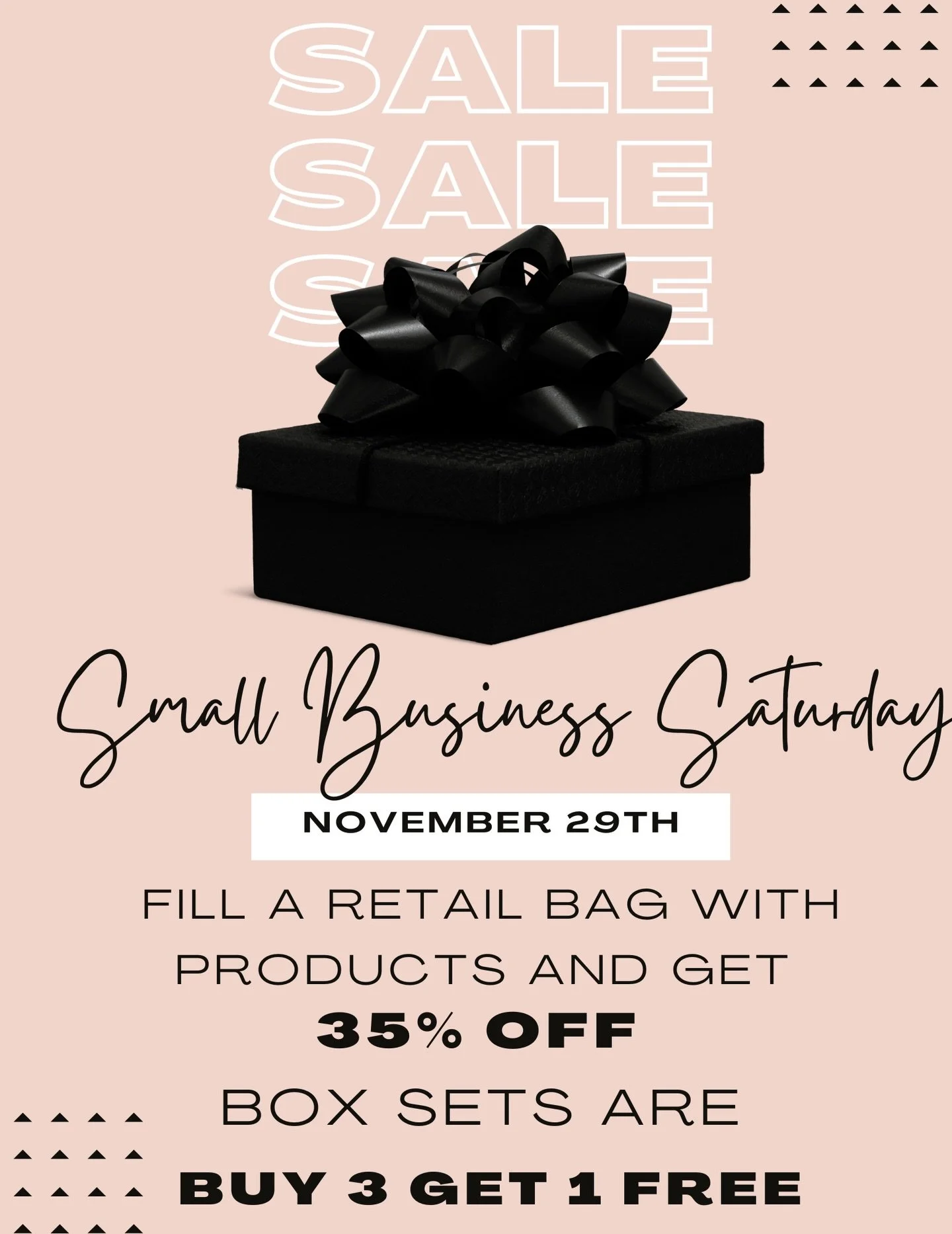 Small Business Saturday! Shop small today and save big on these items! 

Fill a retail sack for 35% off AND Buy 3 get 1 free box sets!