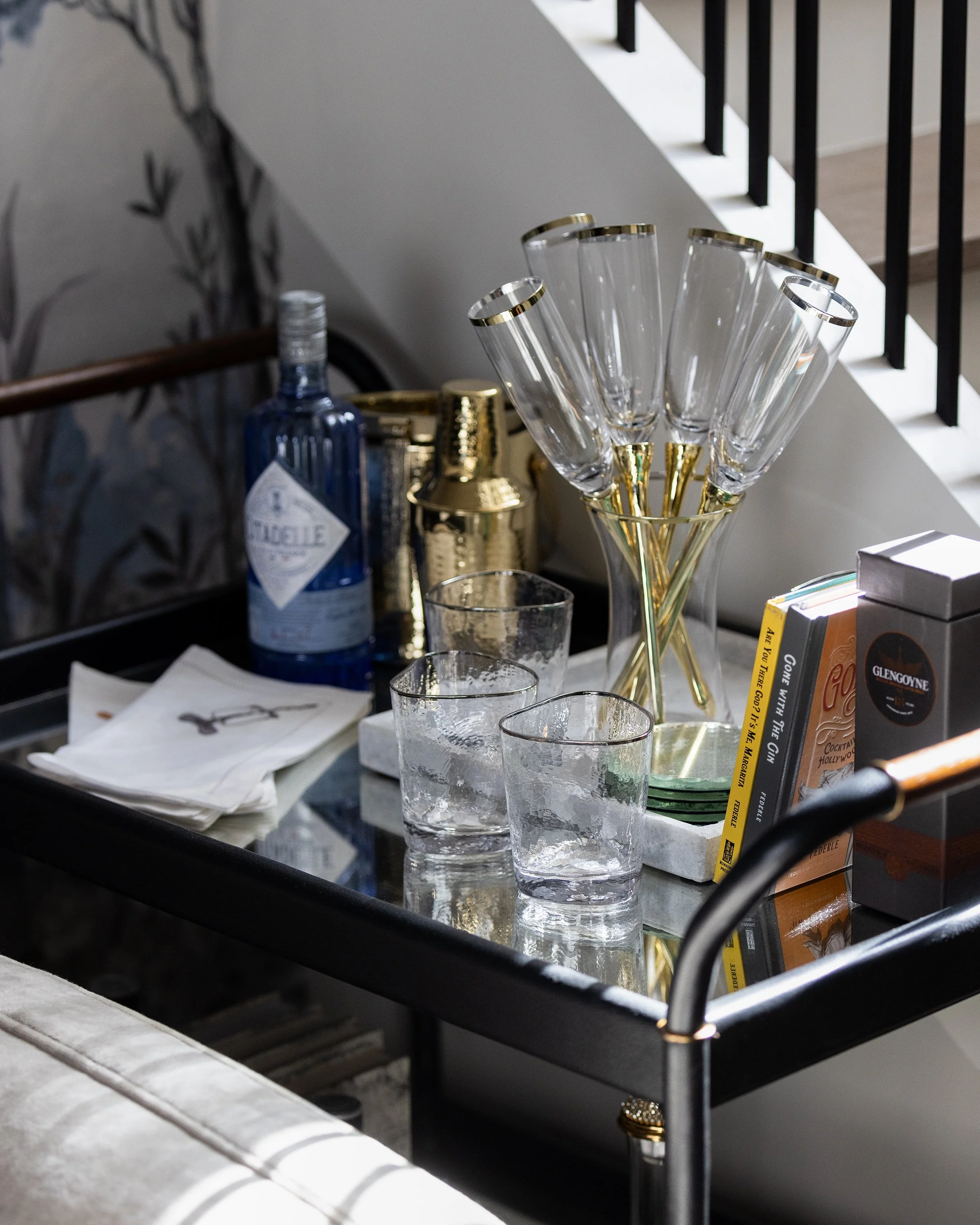 Bar cart close up