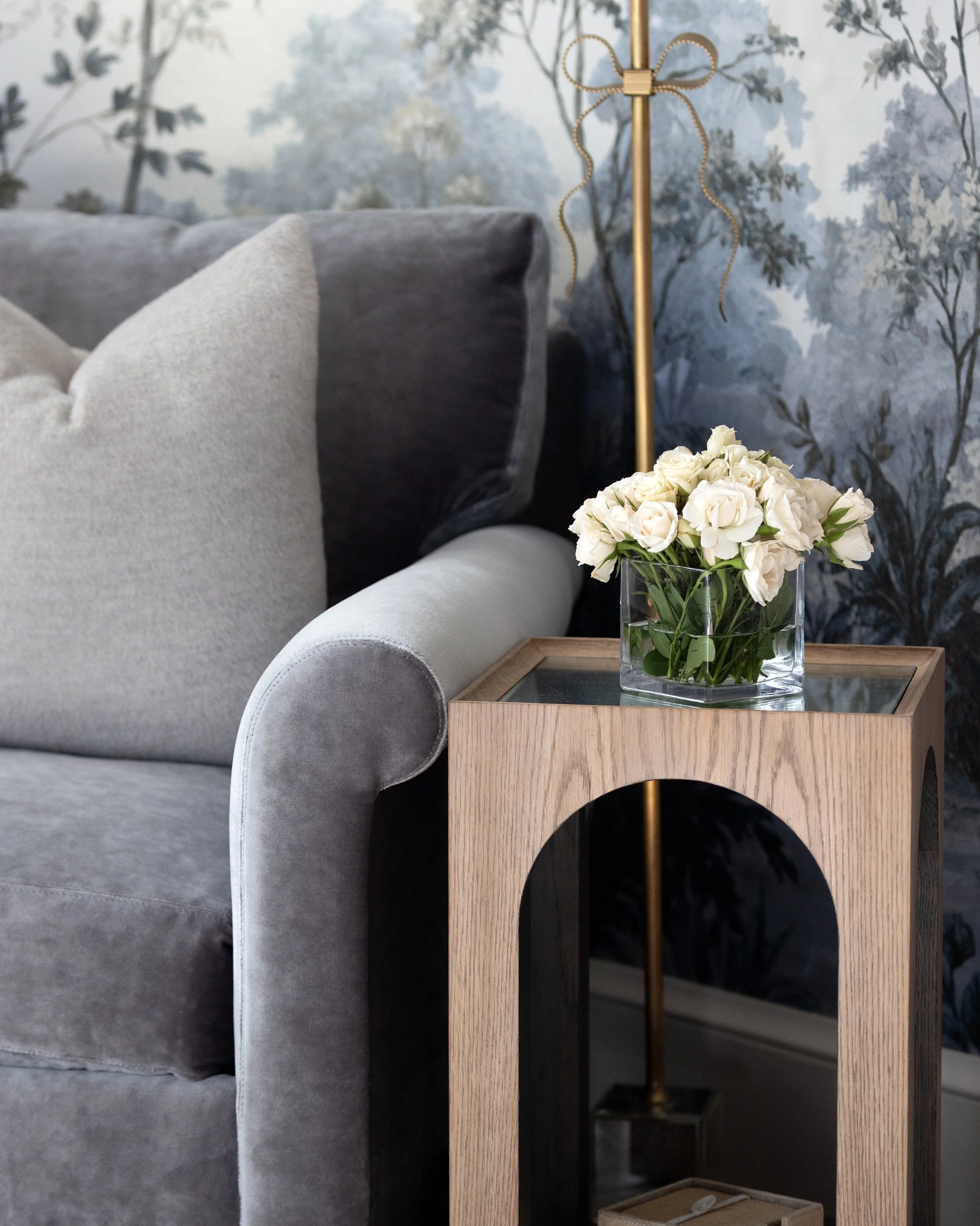 Detail of chair with side table