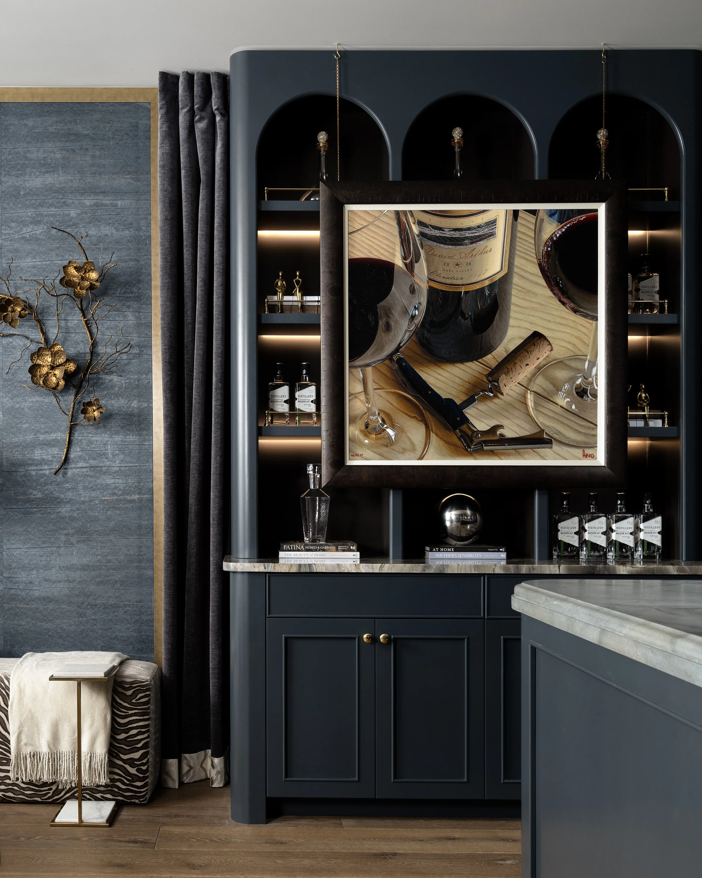 Large painting on bar