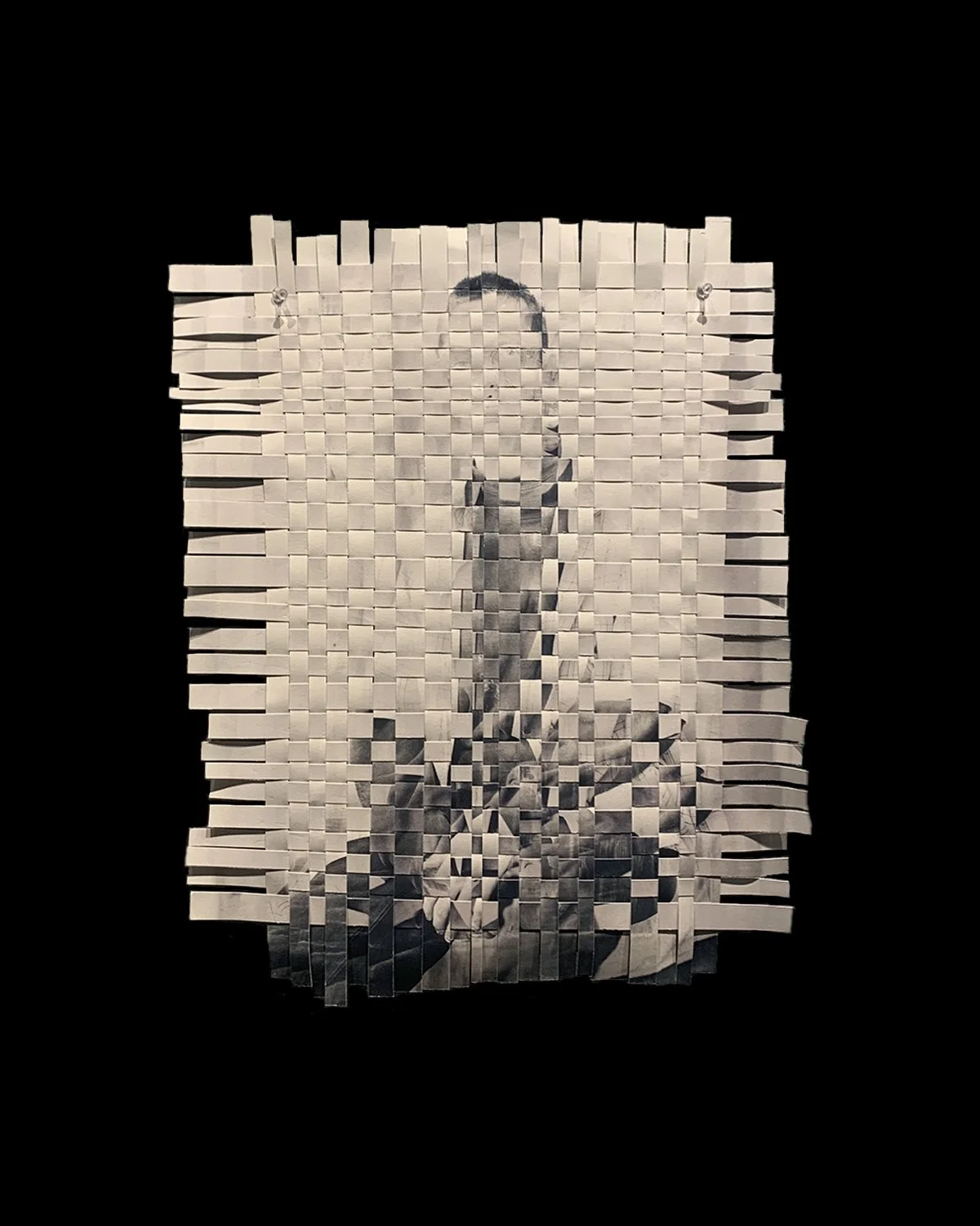 Woven cyanotype toned with daffodil root tea and black tea, 16" x 20"