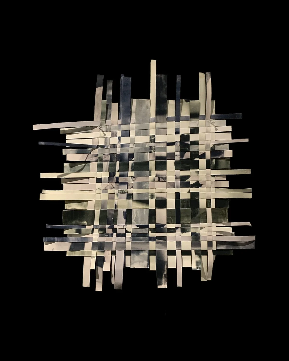 Woven cyanotype toned with daffodil root tea, black tea, moringa leaf, and wheatgrass