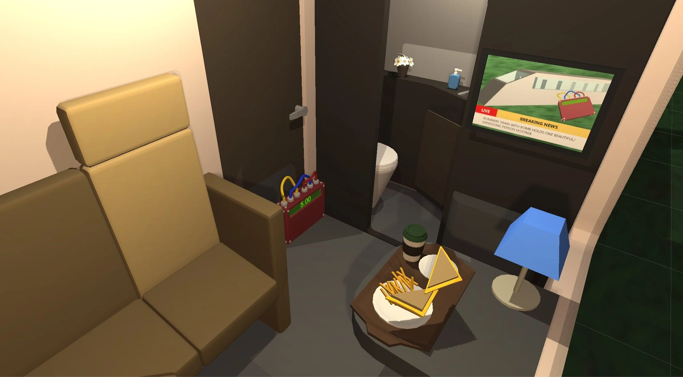 
 Players can explore the environment and manipulate game objects.  Click here to watch our trailer!  