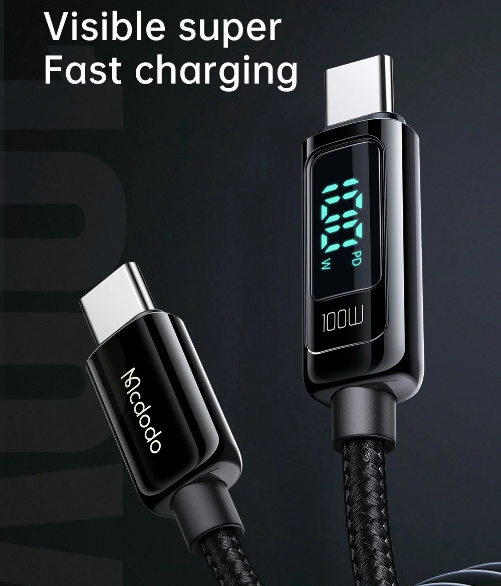 Digital Display USB-C to USB-C Cable 1.2M Black