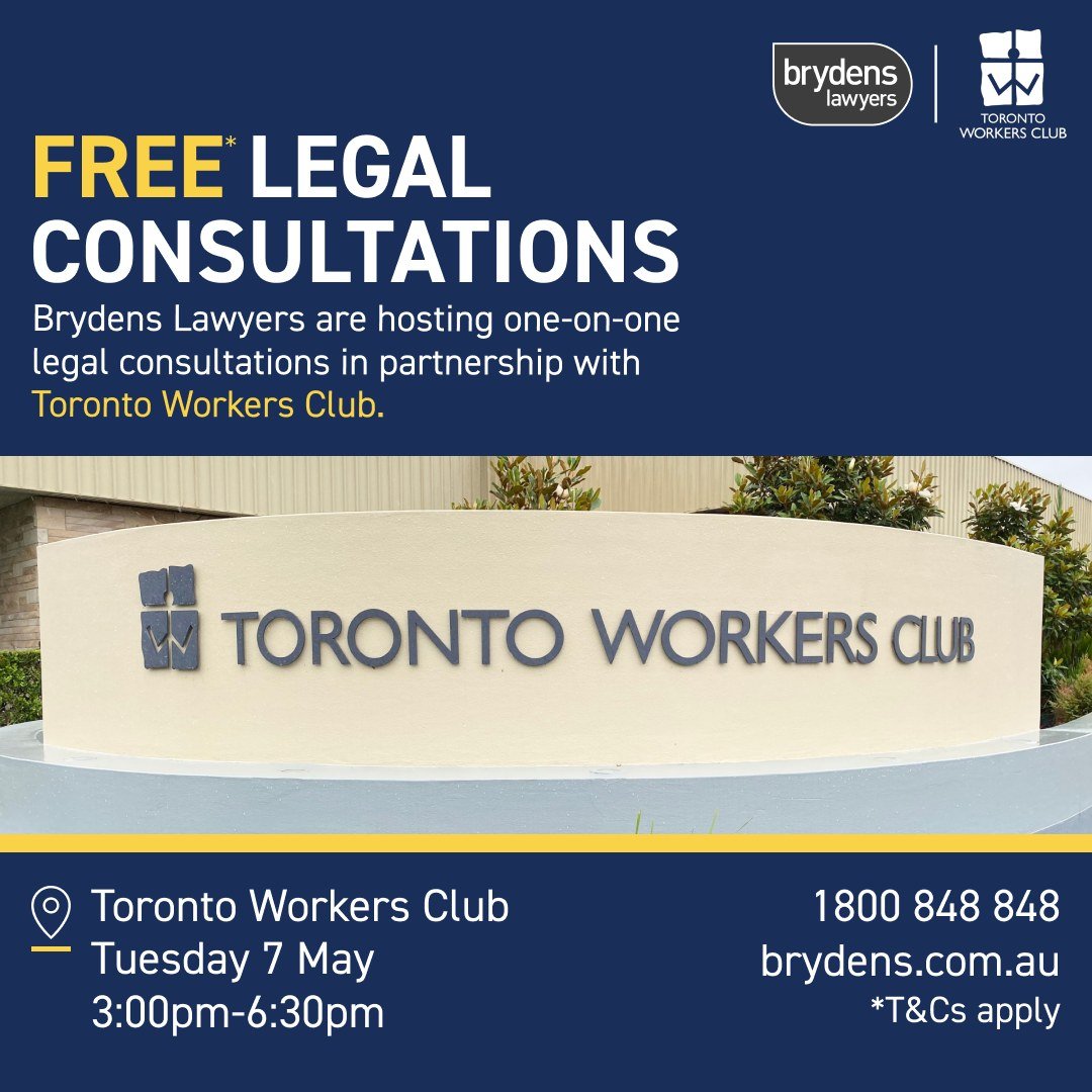 Reminder: Happening Tomorrow...

Our partner @brydenslawyers is offering free* one-on-one legal advice consultations at Toronto Workers, on Tuesday 7th of May, from 3pm to 6:30pm.

Whether you have questions about personal injury, family law, or any 