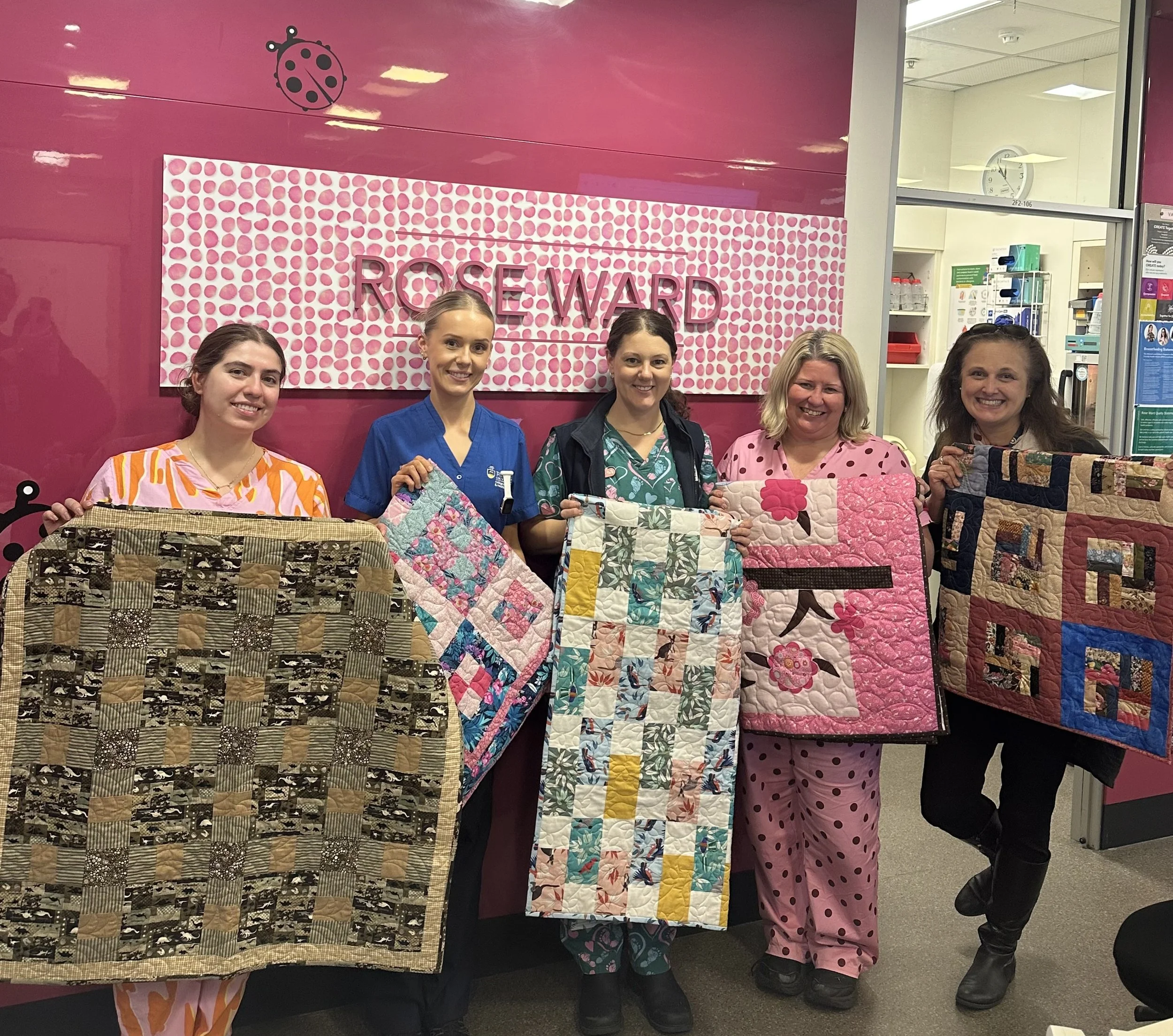 Beautiful handmade rugs donated to the Rose and Michael Rice Wards