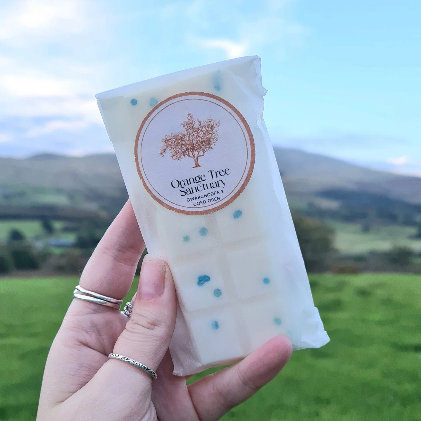 One of our best selling Wax Melts, scented like an Orange Tree forest!
Beautiful notes of Citrus &amp; Jasmine with a sweet Vanilla base!

Available at www.derynwengifts.co.uk/shop-BLkVs/home/wax-melts!
.
.
.
 #handmadehome #handmadehomedecor #homest