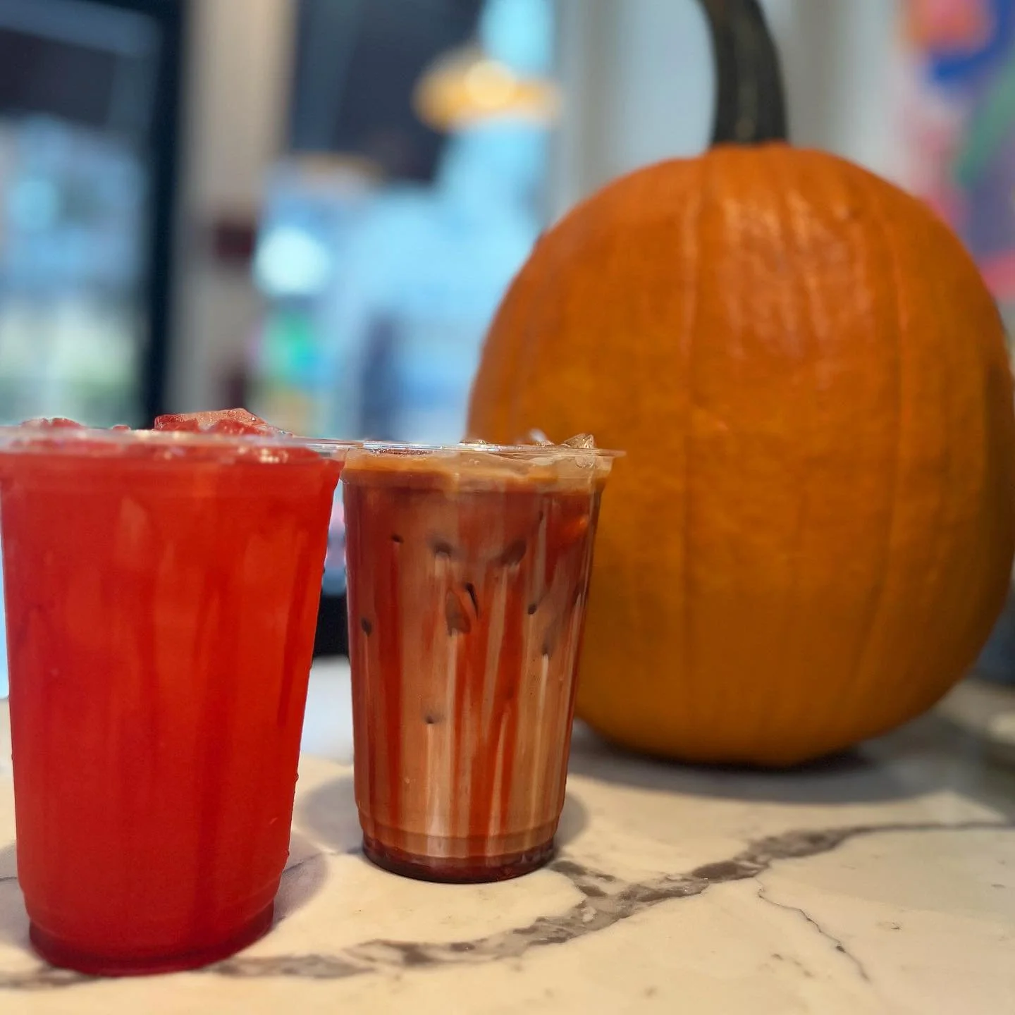 Introducing our Spooky Specials at the Arlington store! 

🧟 The Zombie Latte: comes iced with milk of your choice, black cherry + vanilla drizzle, and black cocoa syrup! 

🧛&zwj;♀️The Dracula: black cherry + vanilla lemonade with cherry drizzle! 

