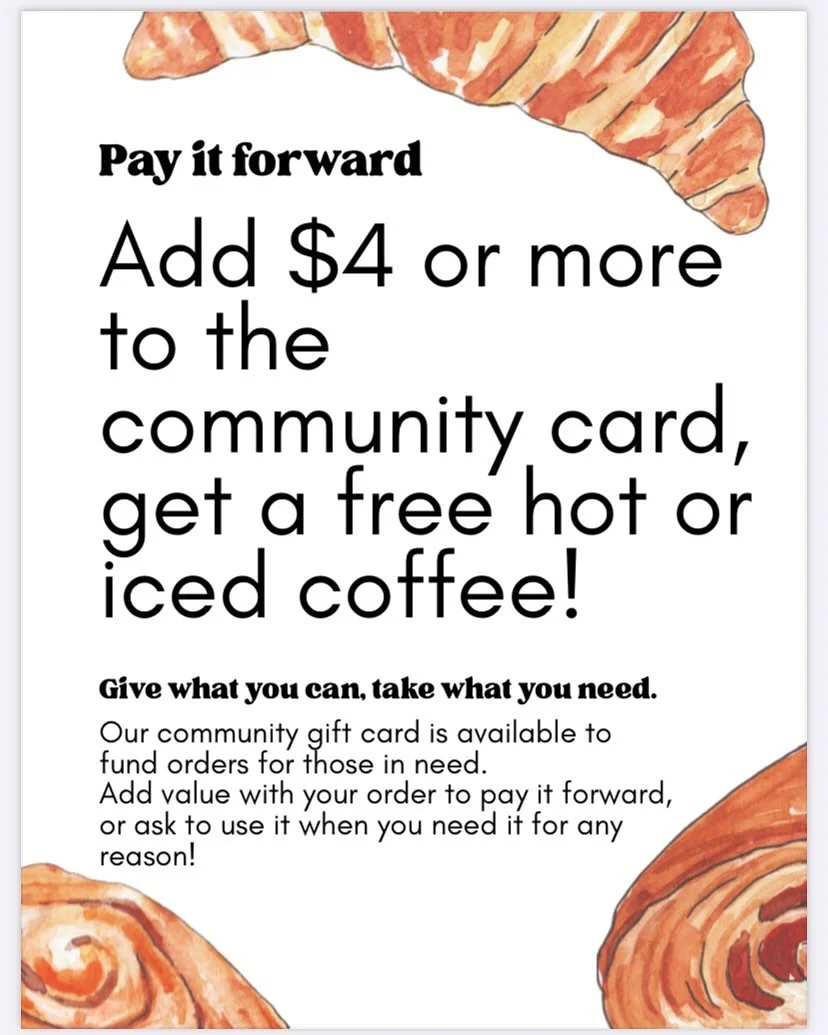 As many of you know, we have a community gift card at both locations that runs on the &ldquo;give what you can, take what you need&rdquo; philosophy.

With one in six families in Mass relying on benefits that are being cut starting today, we wanted t