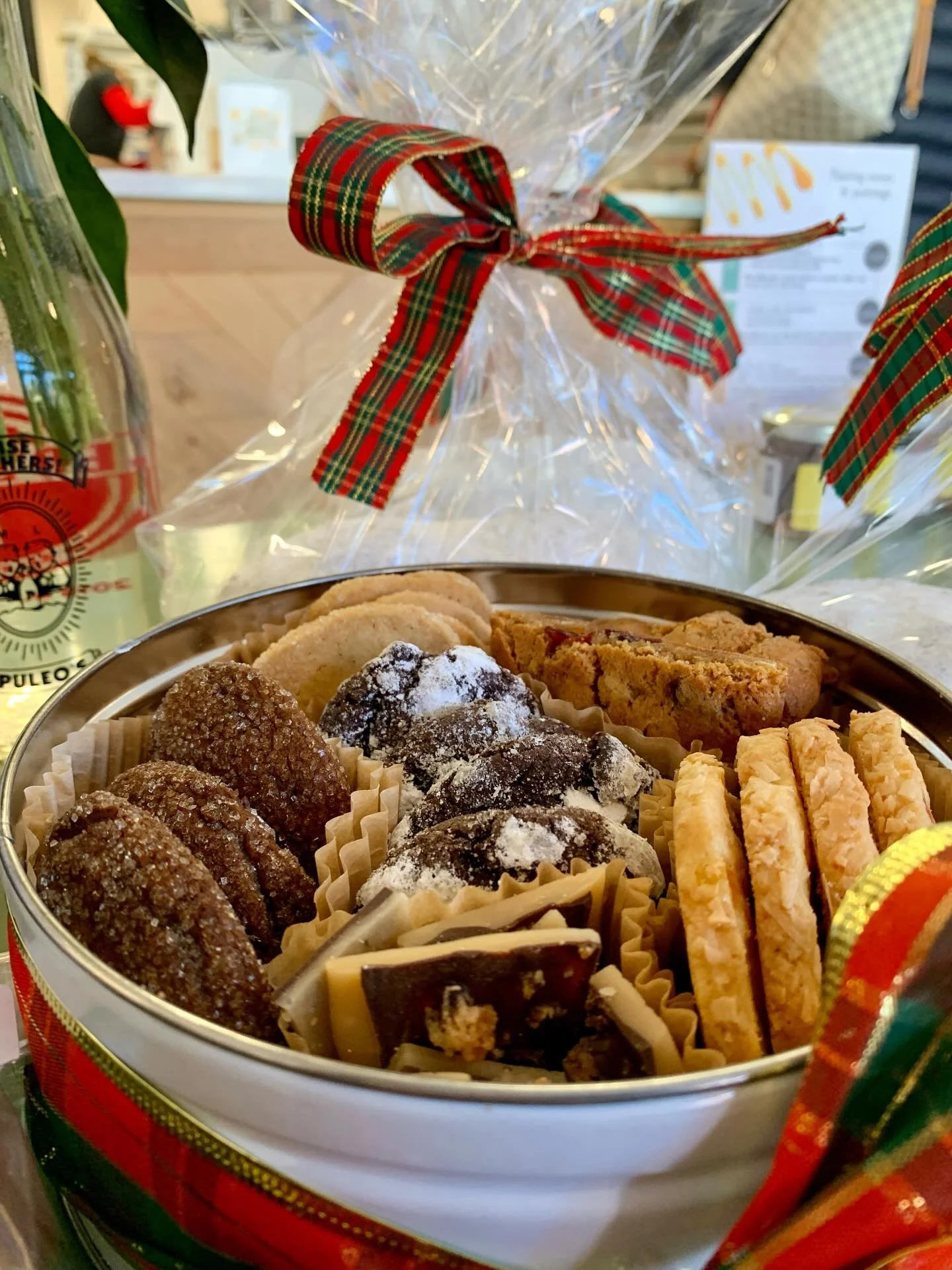 Our cookie boxes got an upgrade for 2025!

This year, we are excited to roll our our special holiday cookie tin. The bakers have been having fun putting together special flavors for this festive assortment, including some favorites and some newbies! 
